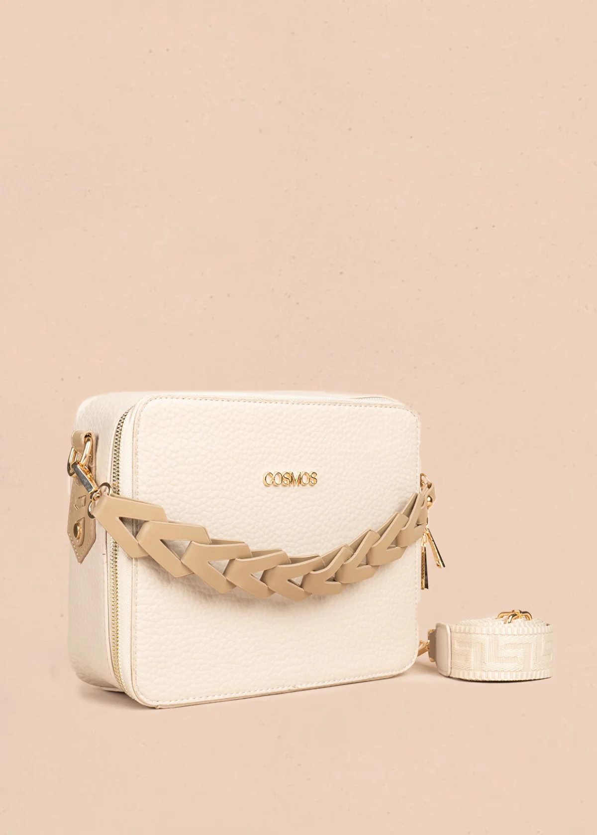 Bolso manos libres color beige texturizado 106787 - Image 2