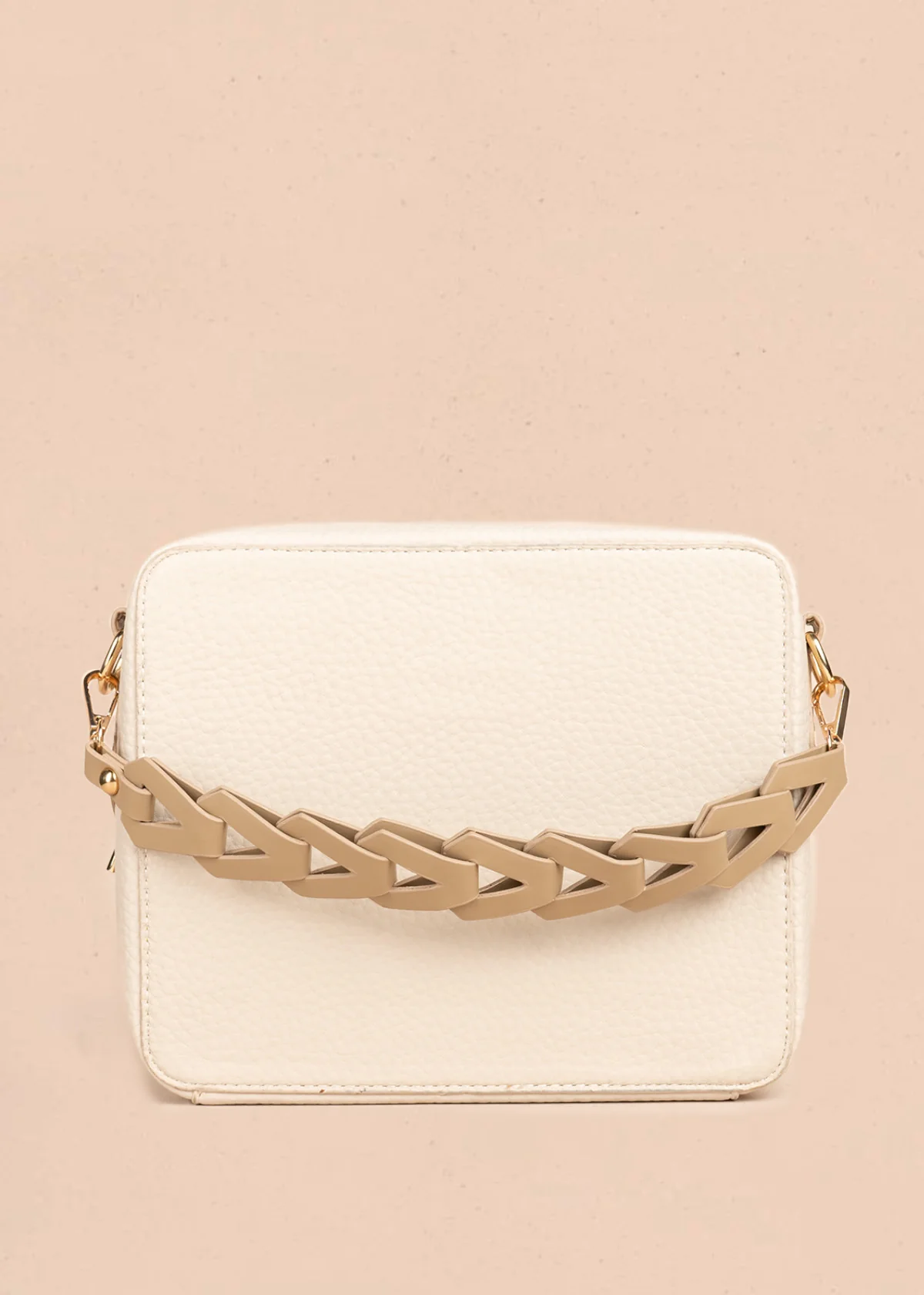 Bolso manos libres color beige texturizado 106787 - Image 4