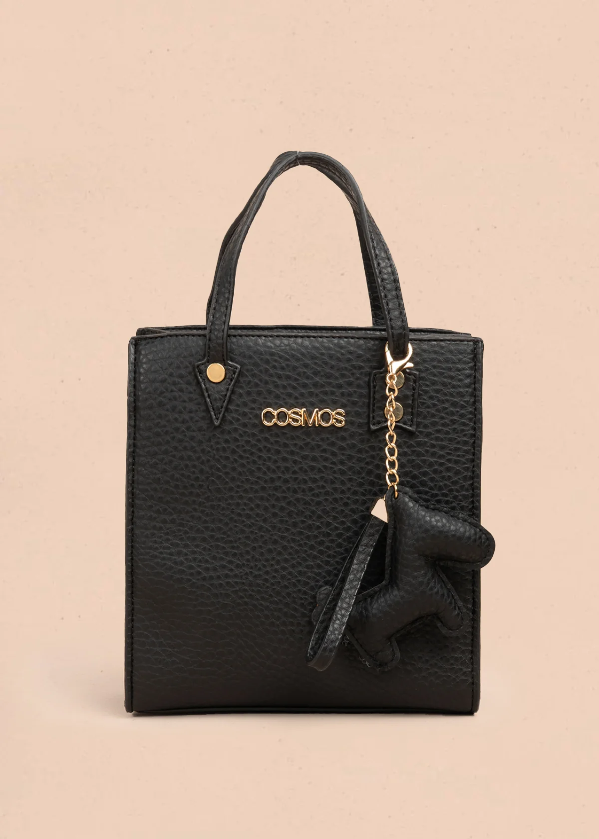 Bolso manos libres color negro con llavero 106984