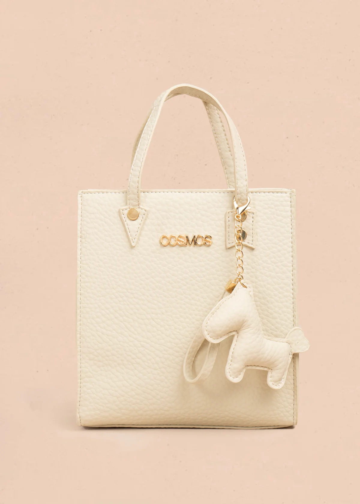 Bolso manos libres color talco con llavero 106984
