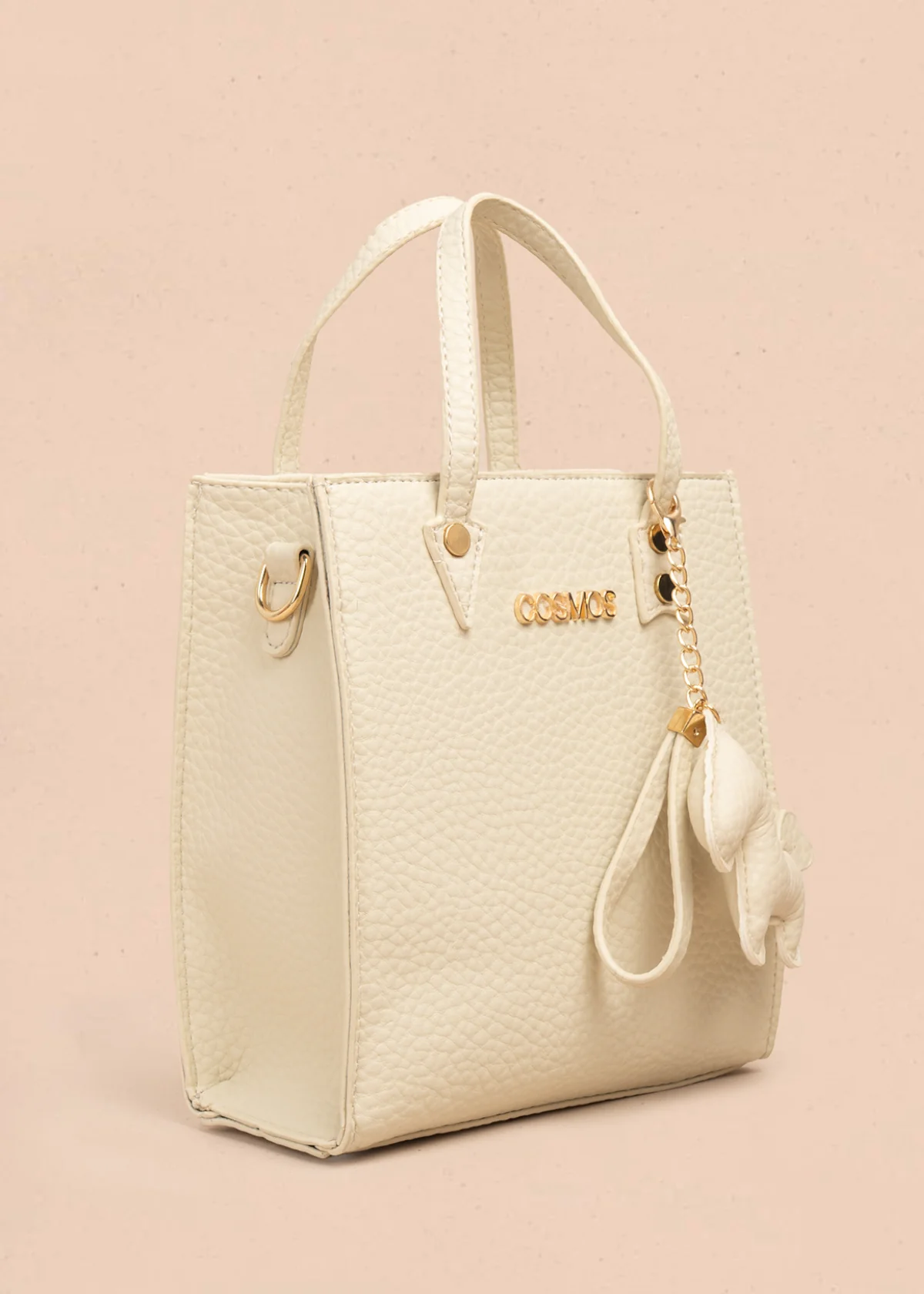 Bolso manos libres color talco con llavero 106984 - Image 2