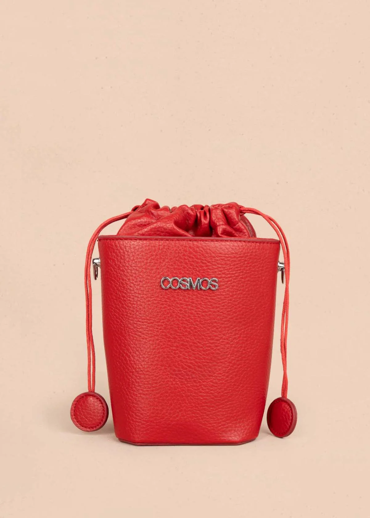 Bolso manos libres color rojo con cierre cordón 106328