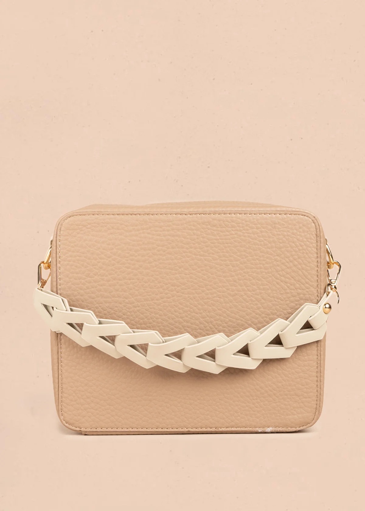 Bolso manos libres color taupe texturizado 106787 - Image 4