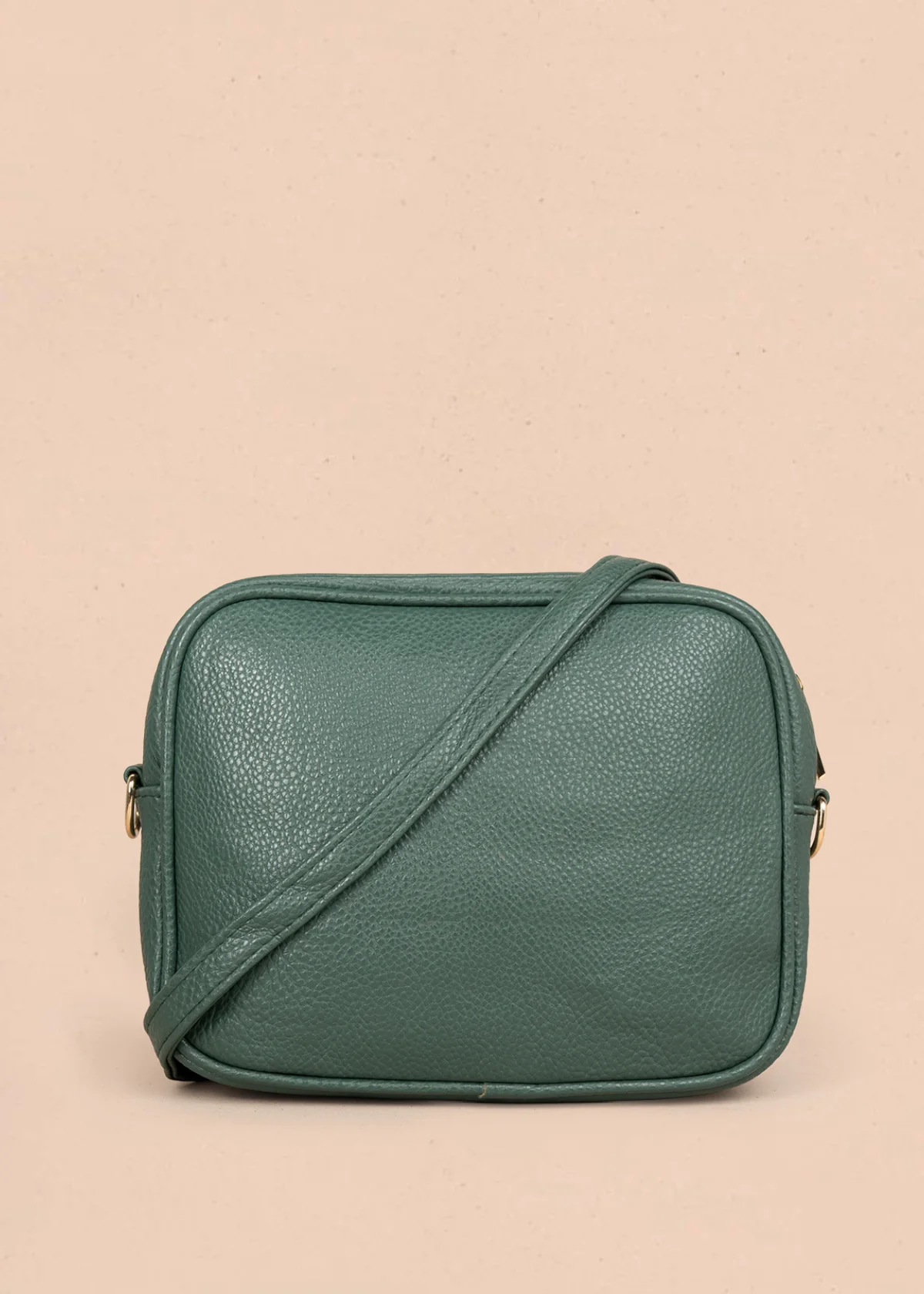 Bolso manos libres color verde con doble cremallera dorada 106336 - Image 5