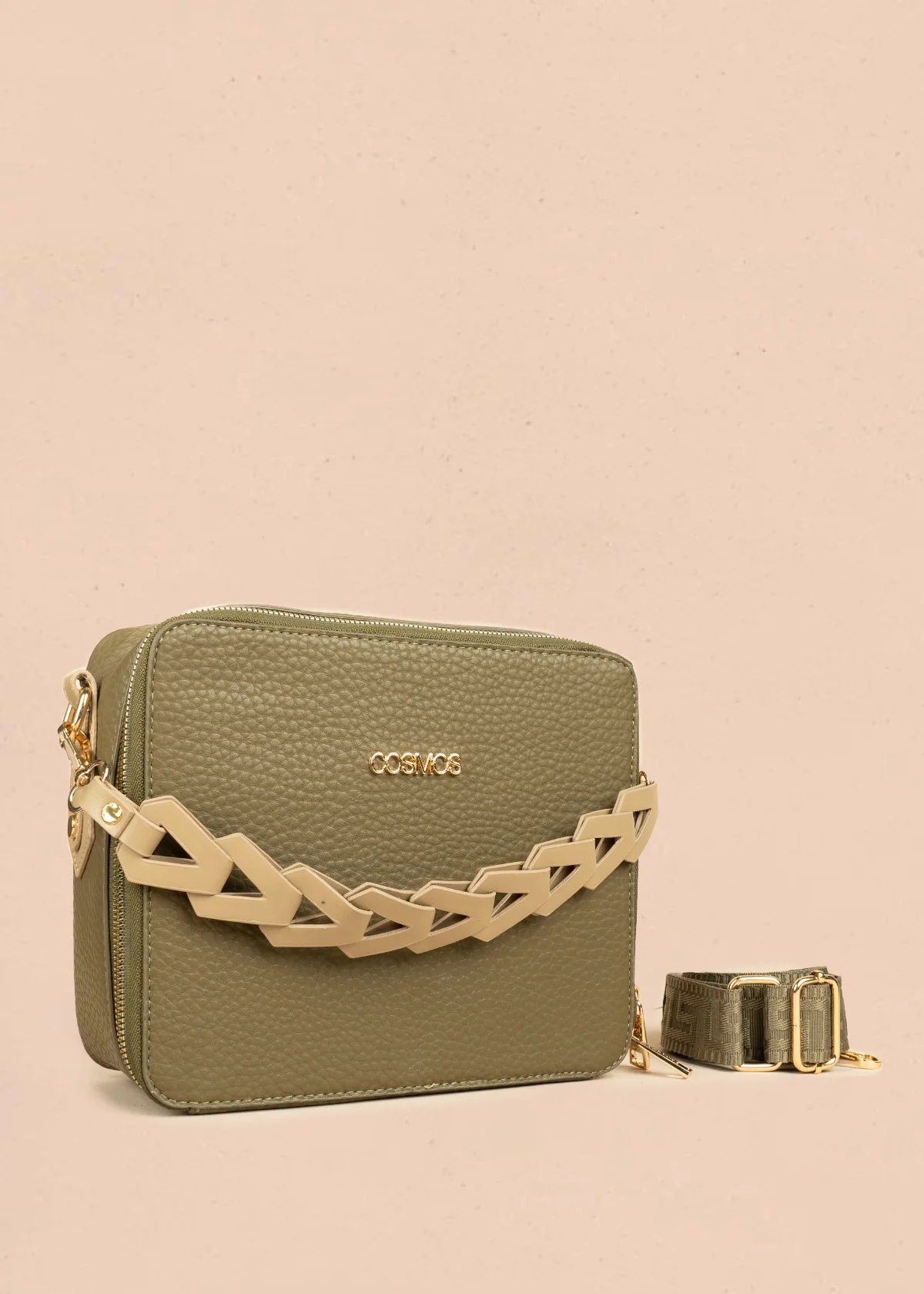 Bolso manos libres color verde texturizado 106787 - Image 3