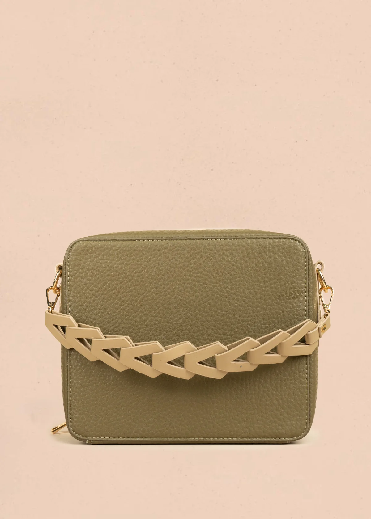 Bolso manos libres color verde texturizado 106787 - Image 5