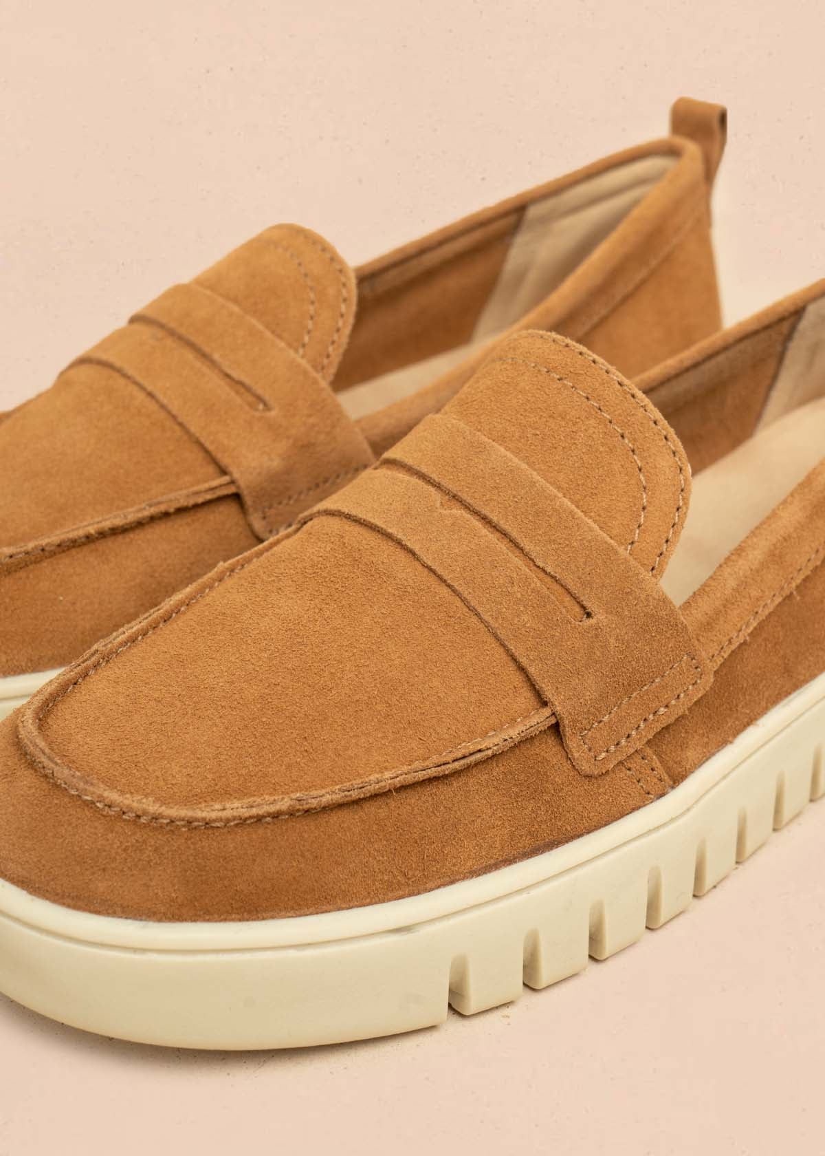 Mocasines en cuero color miel 105983 - Image 4
