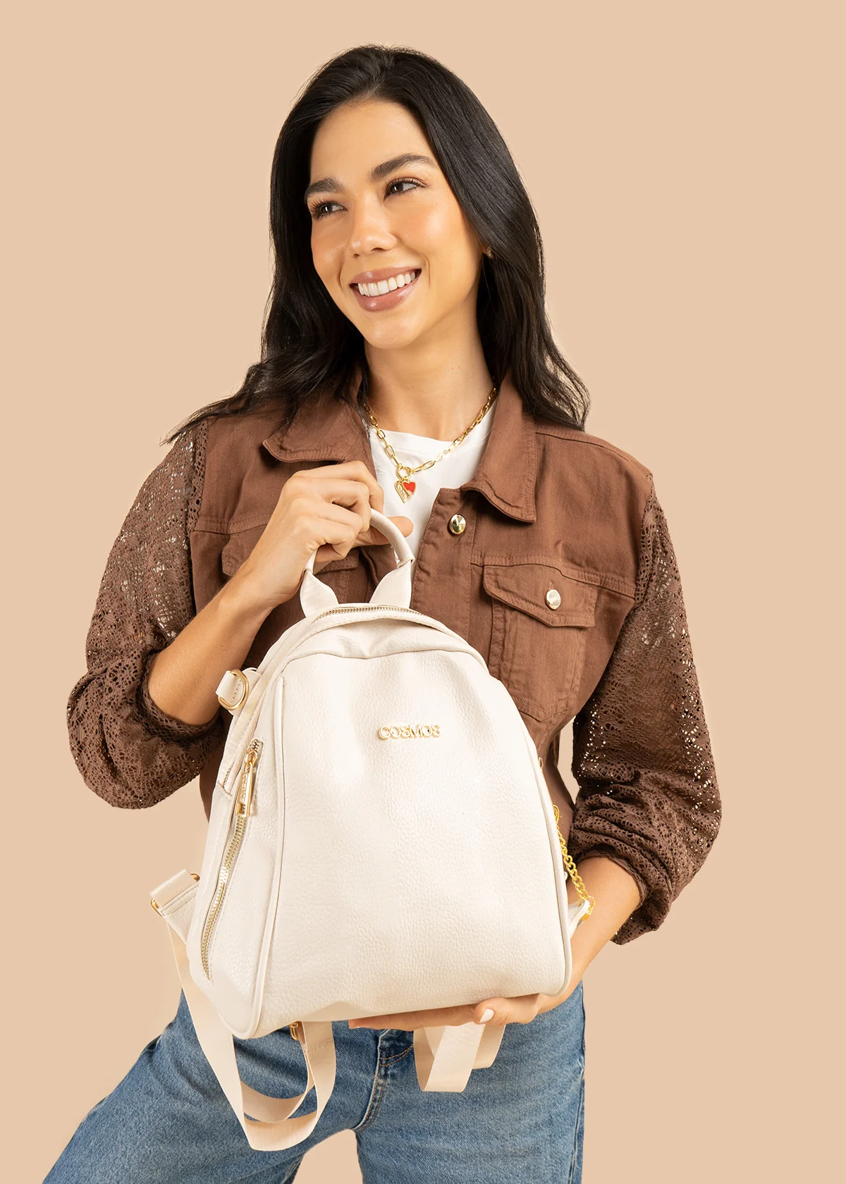 Morral en color crema con detalle de llavero 106326 - Image 2