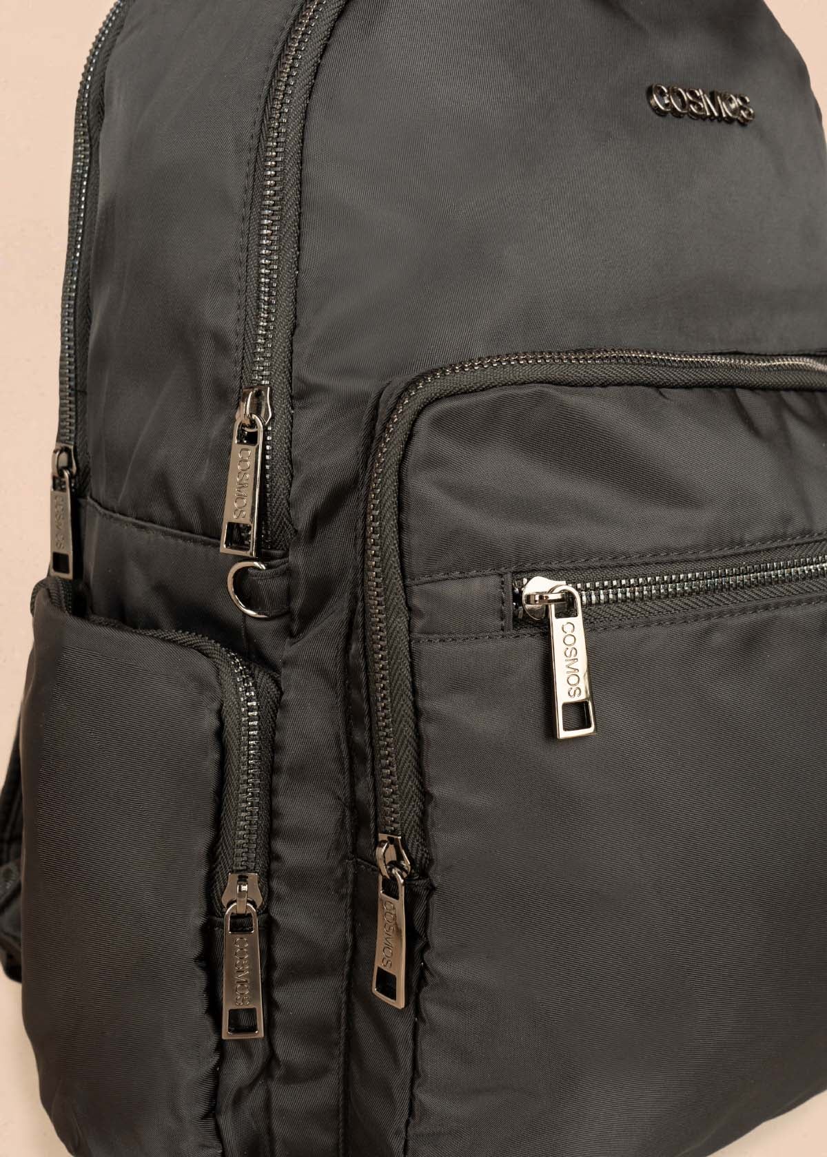 Morral color negro con bolsillos frontales 106299 - Image 3