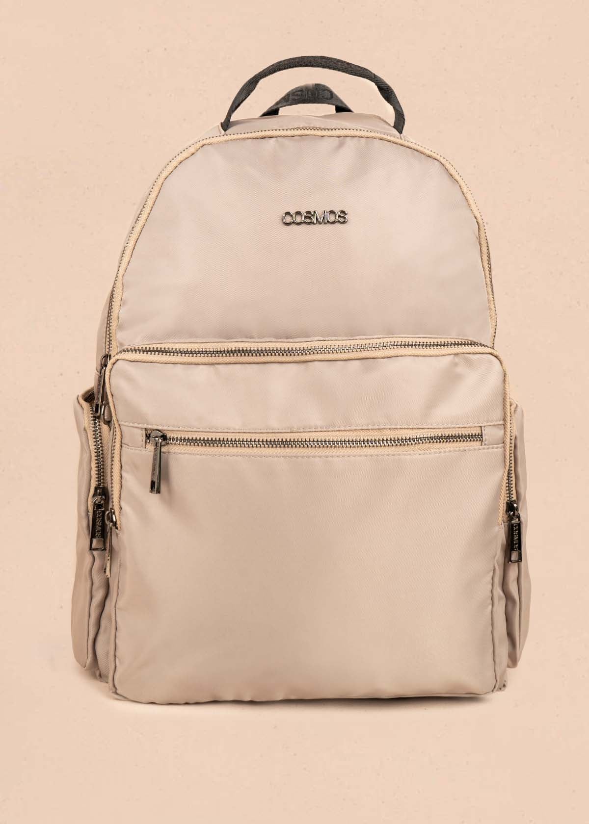 Morral color taupe con bolsillos frontales 106299