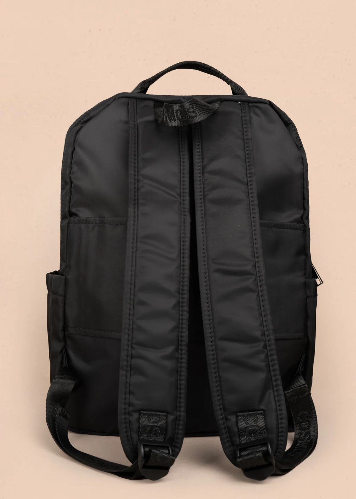 Morral color negro en textil con bolsillos delanteros 106298 - Image 4