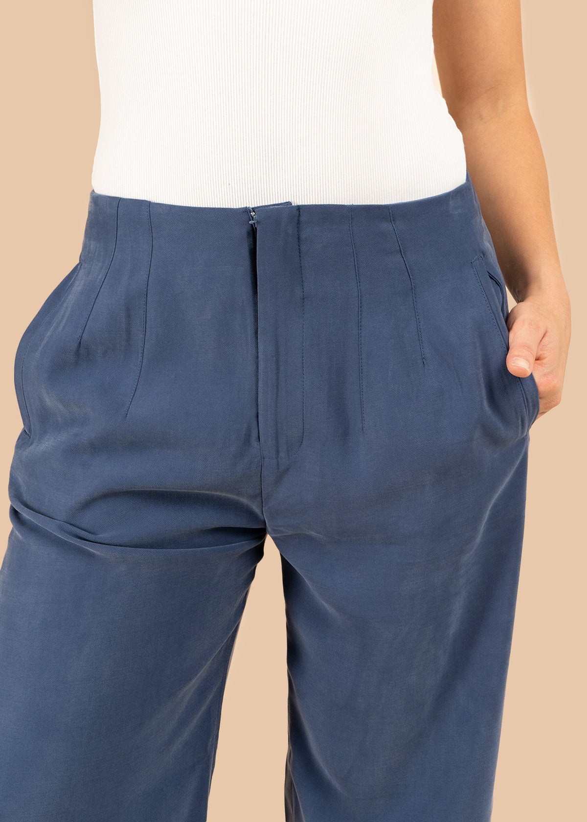 Pantalón color azul bota recta 106351 - Image 5