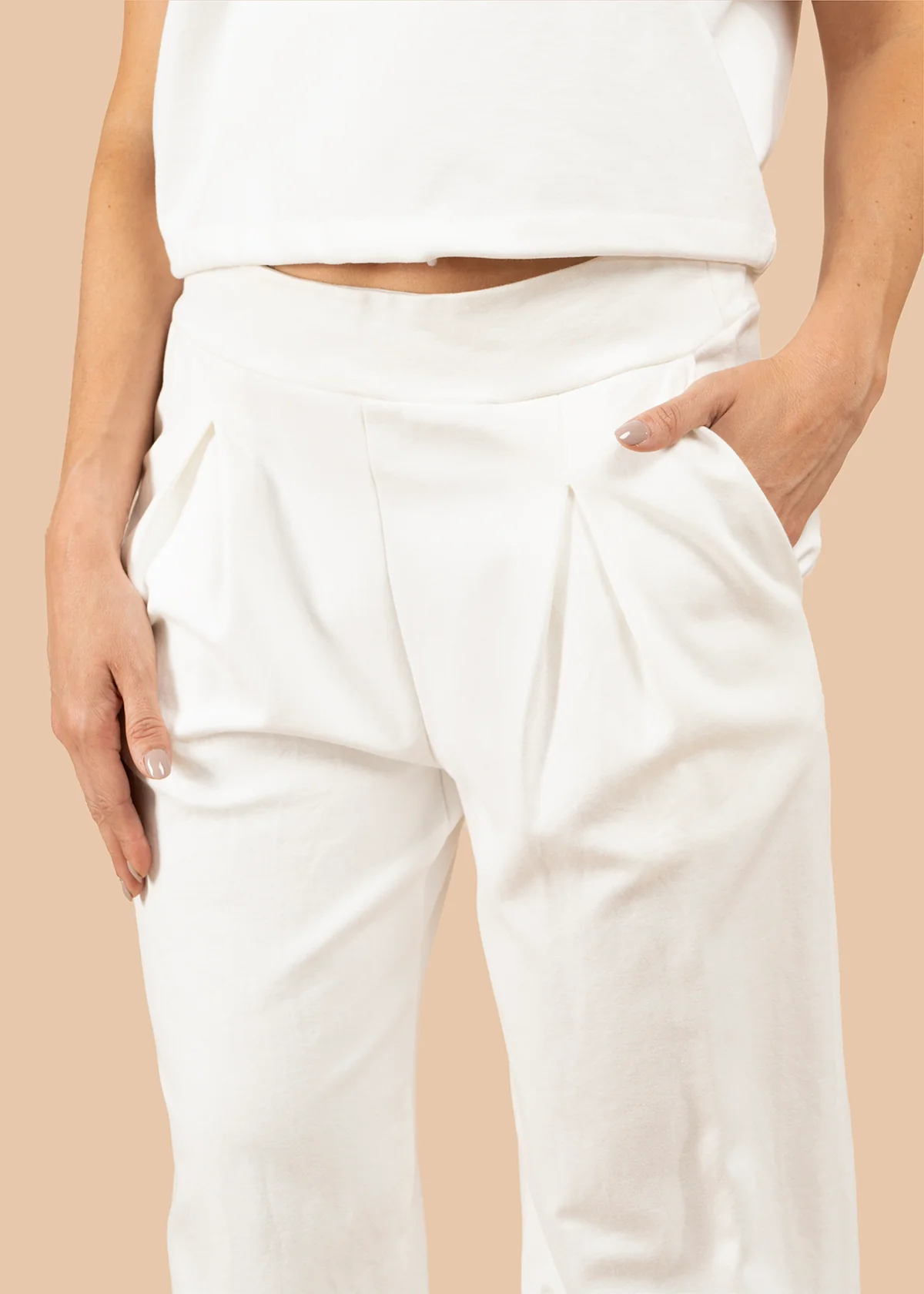 Pantalón color blanco con pinzas 105803 - Image 4