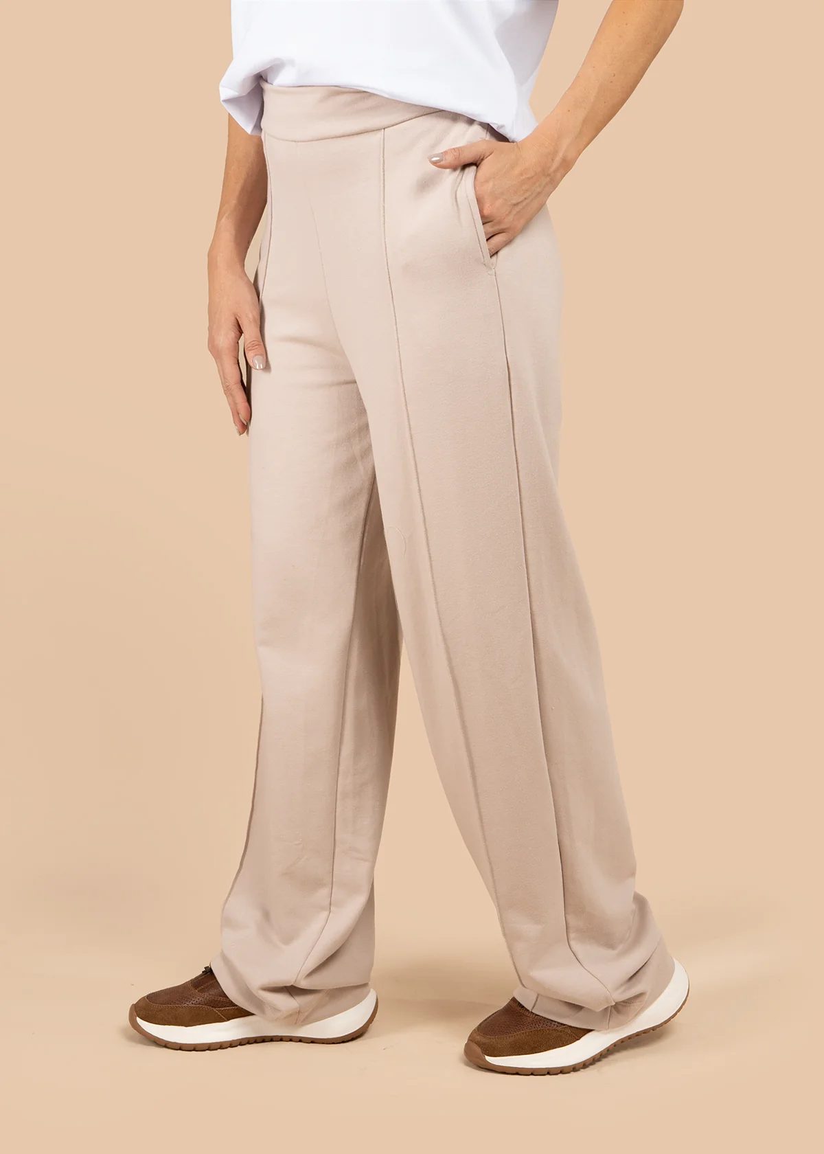 Pantalón color camel con pretina ancha 105846 - Image 3