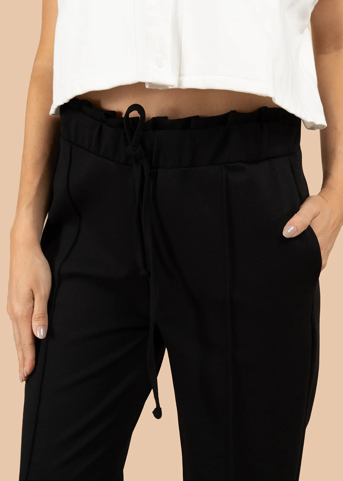 Pantalón color negro con pretina elástica 105811 - Image 5