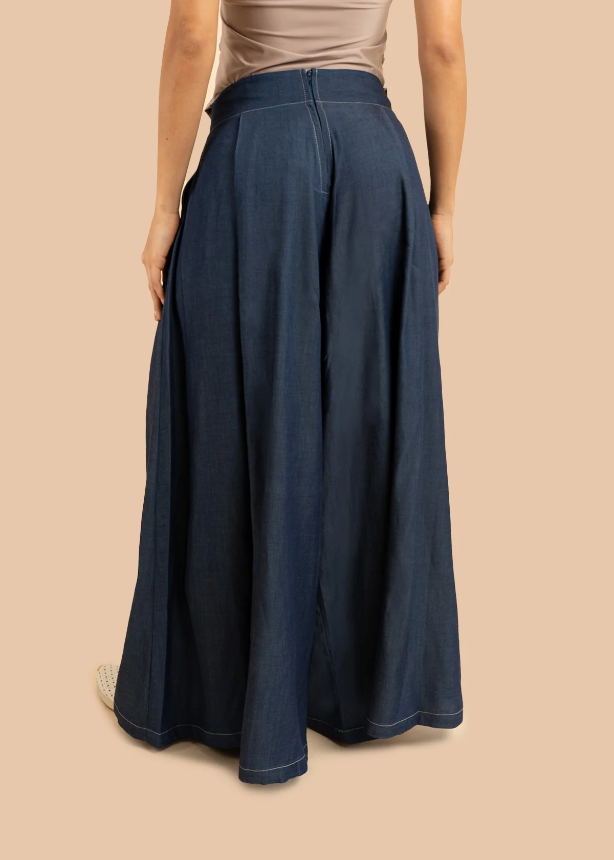Pantalón tipo palazzo color azul 106349 - Image 4