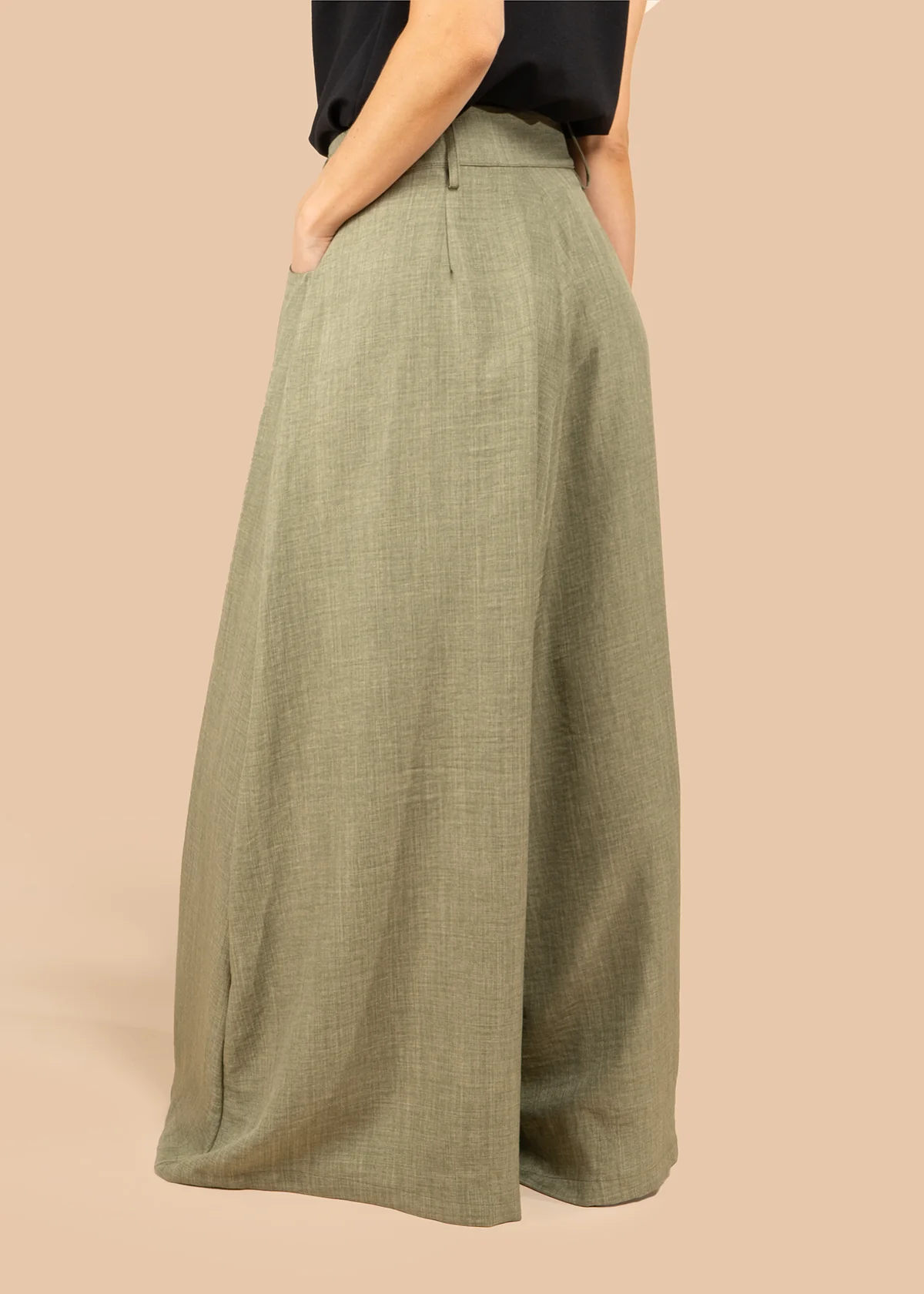 Pantalón color verde tipo palazzo 105797 - Image 5