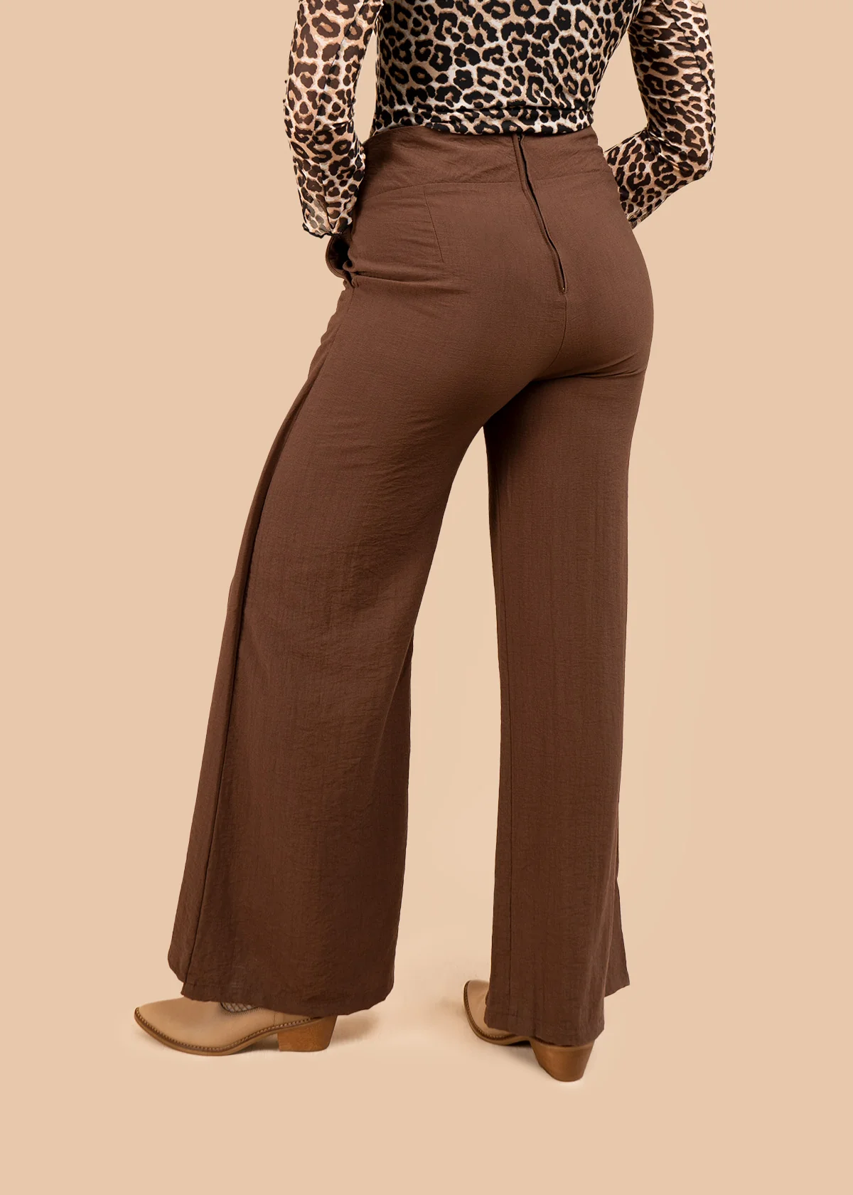 Pantalón color café tipo pareo 106310 - Image 3