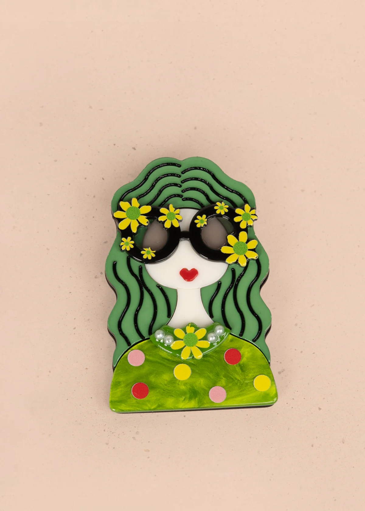 Prendedor de mujer color verde 106205