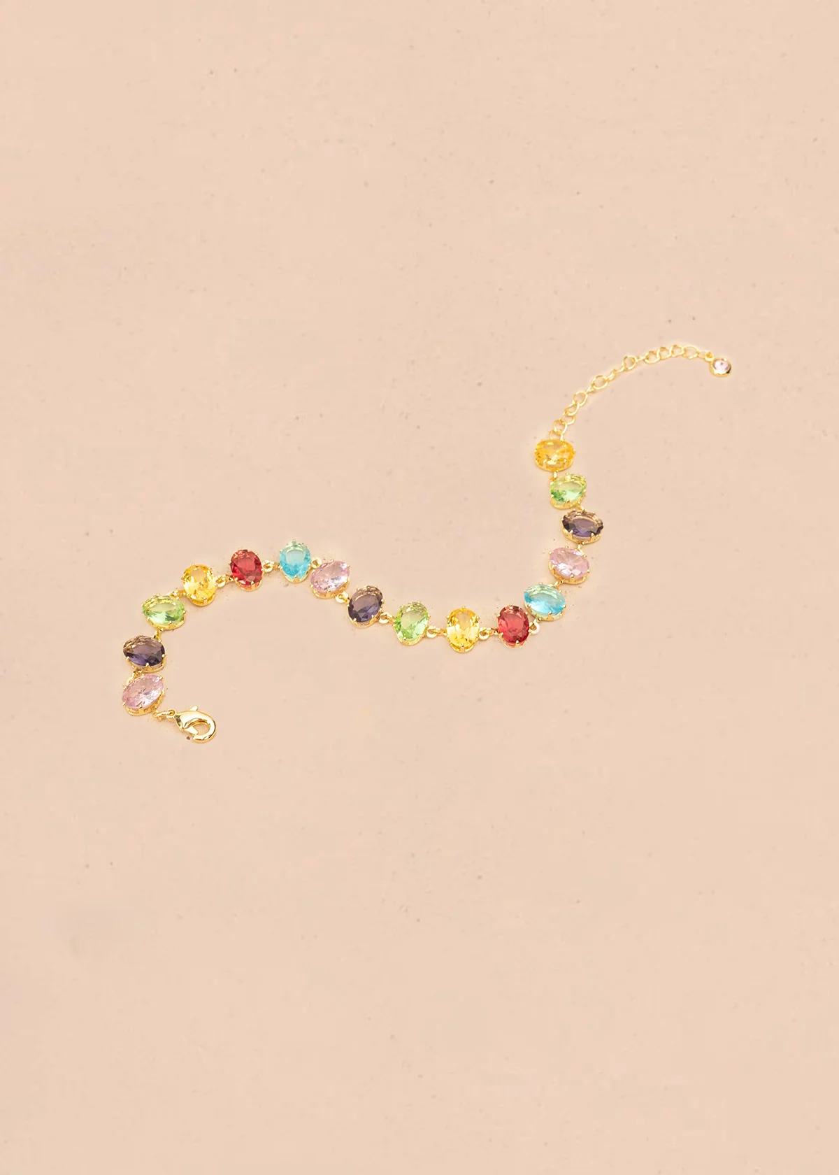 Pulsera con cristales multicolor y cadena dorada 106373 - Image 3