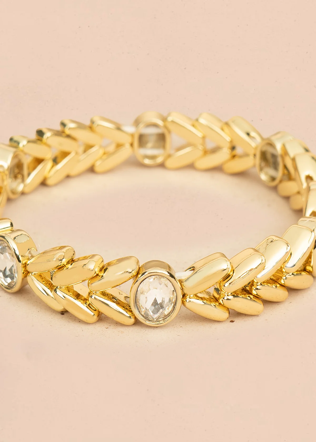 Pulsera color dorado en eslabón de espiga 106403 - Image 4