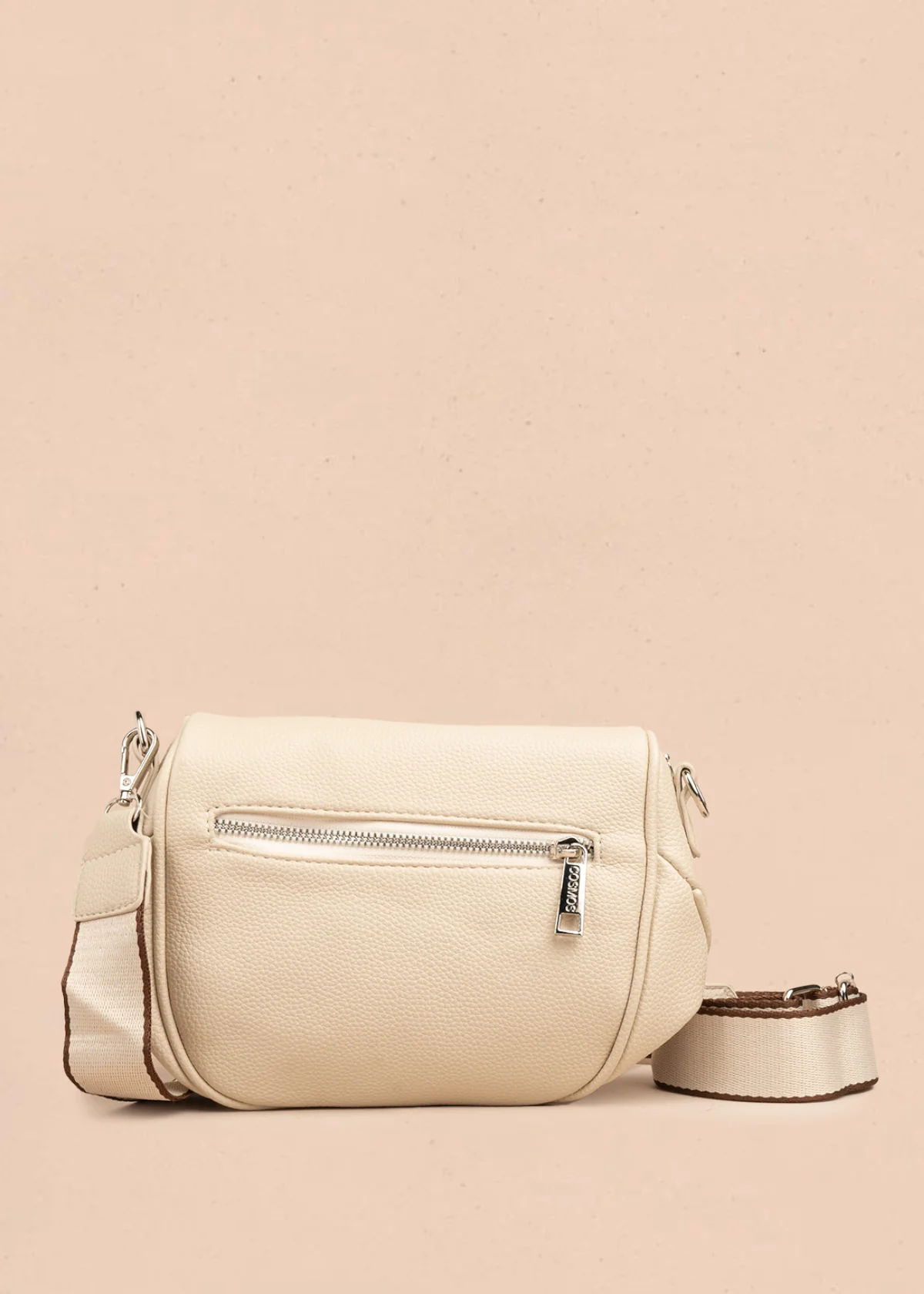 Riñonera color beige con bolsillo frontal y correa ajustable 106804 - Image 5