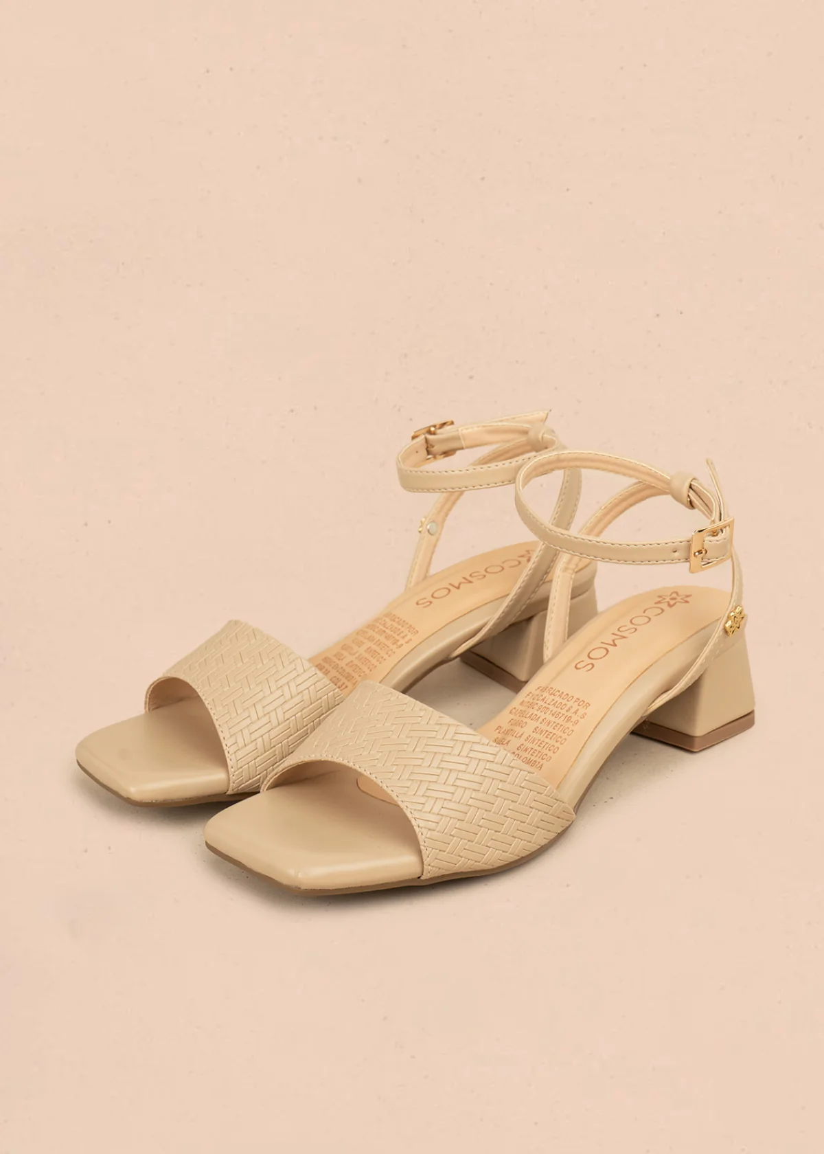 Sandalias color camel con textura trenzada 106529 - Image 2