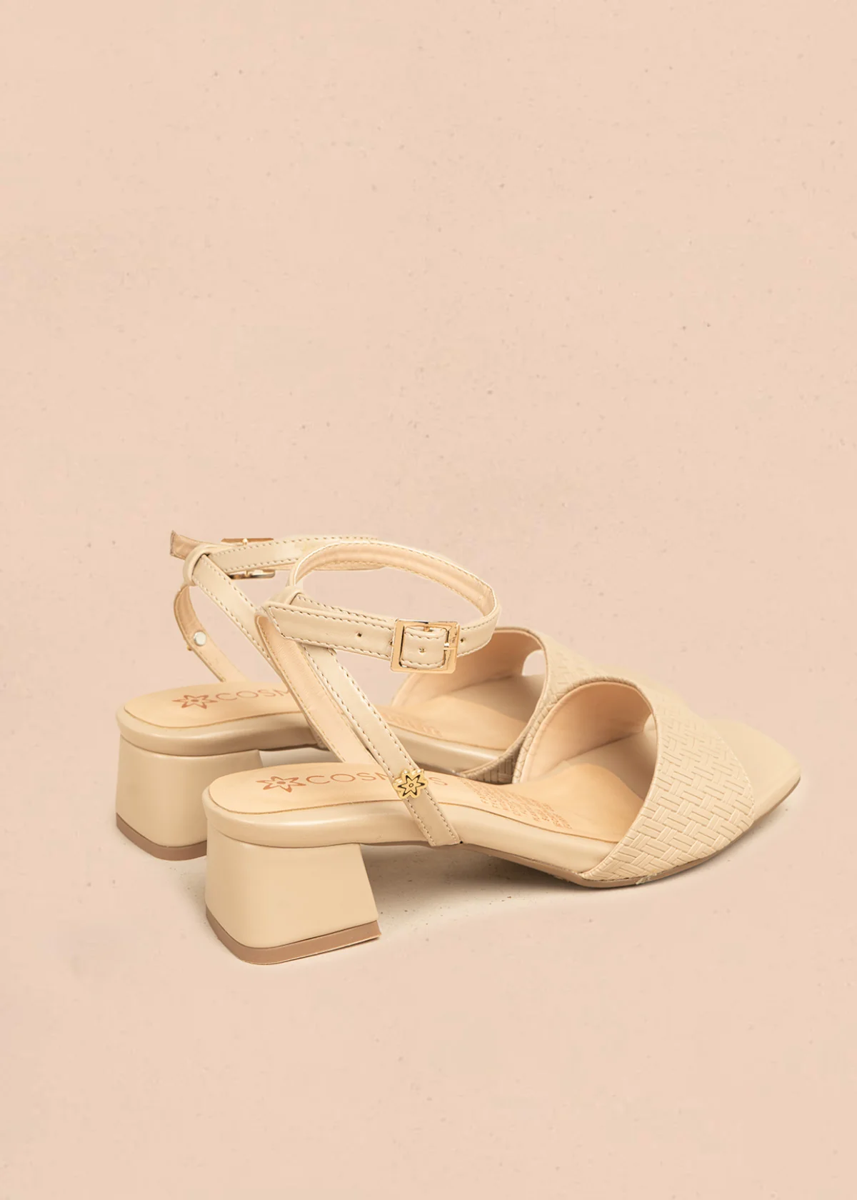 Sandalias color camel con textura trenzada 106529 - Image 6
