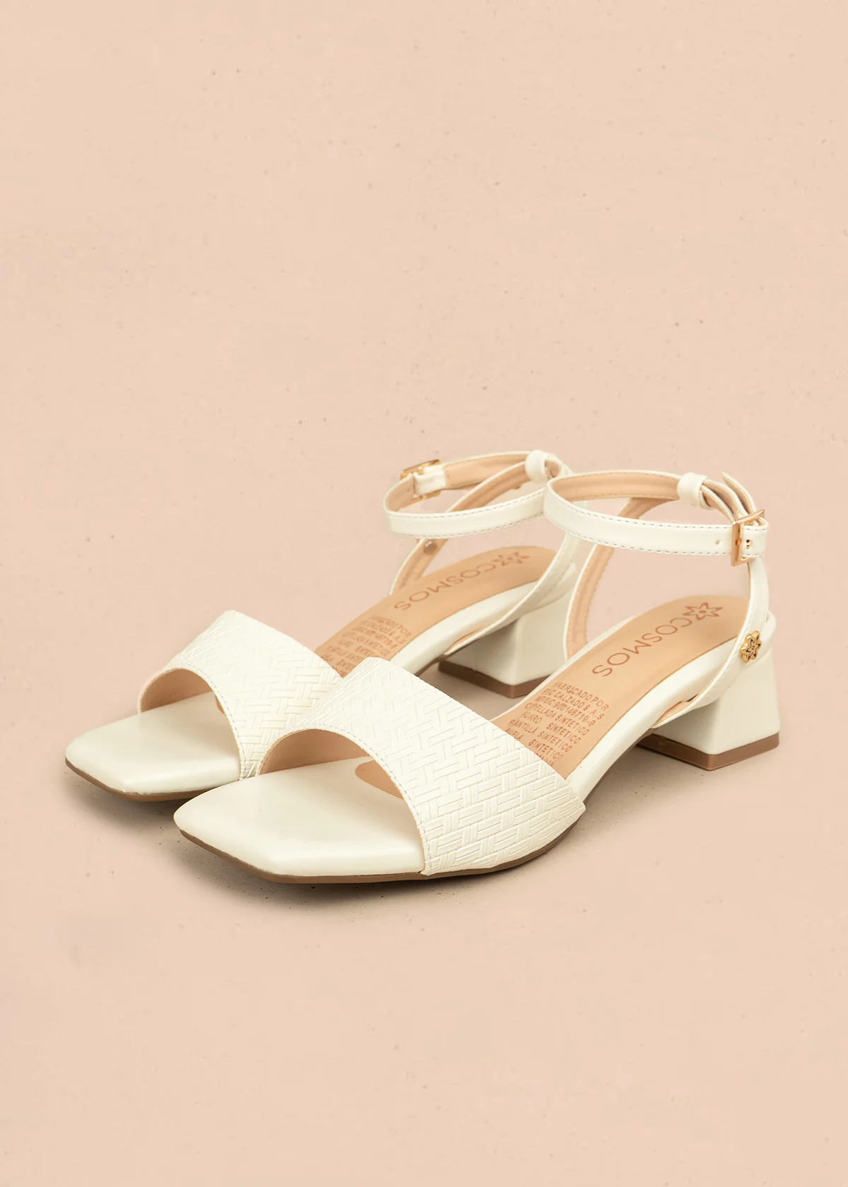 Sandalias color talco con textura trenzada 106529 - Image 2