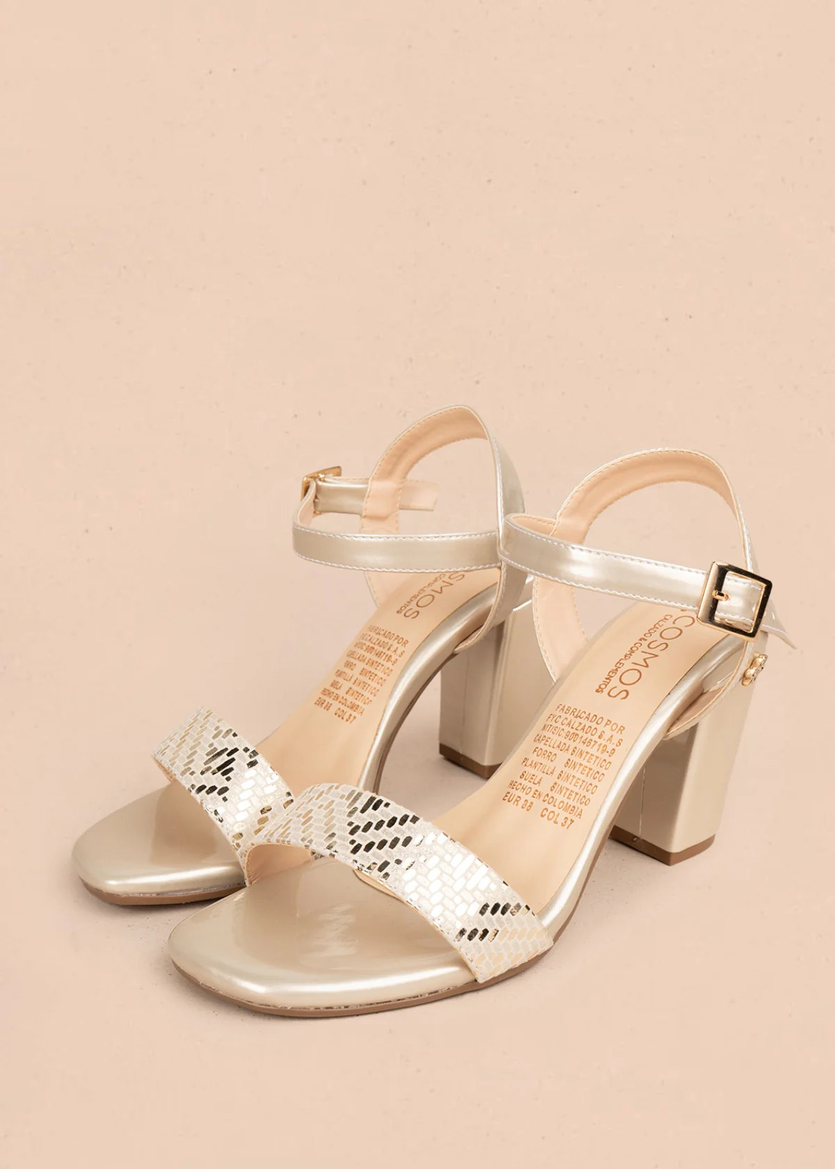 Sandalias de fiesta color dorado 106091 - Image 3