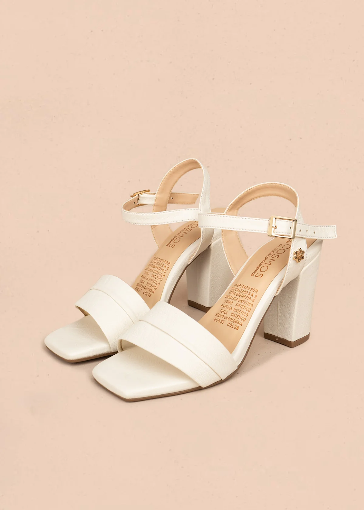 Sandalias altas color talco 106090 - Image 2