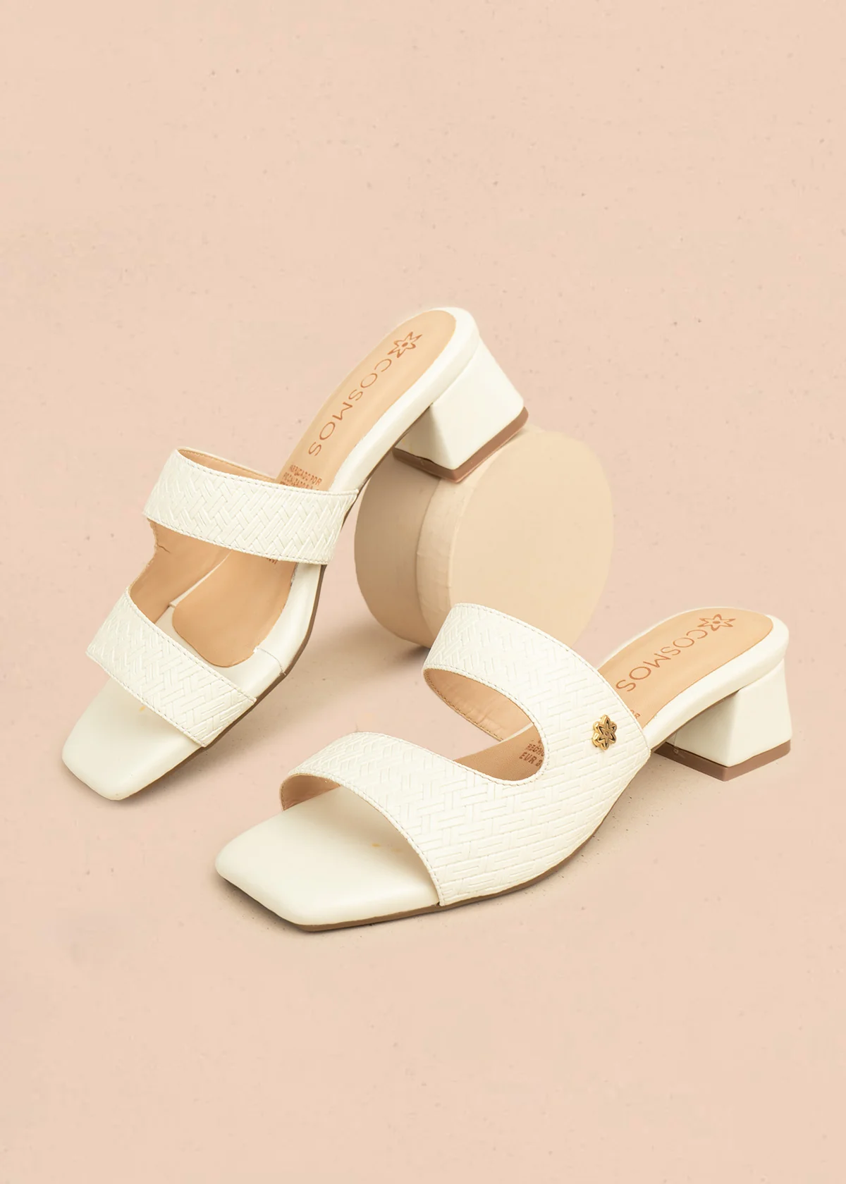 Sandalias color talco con textura trenzada 106528 - Image 5