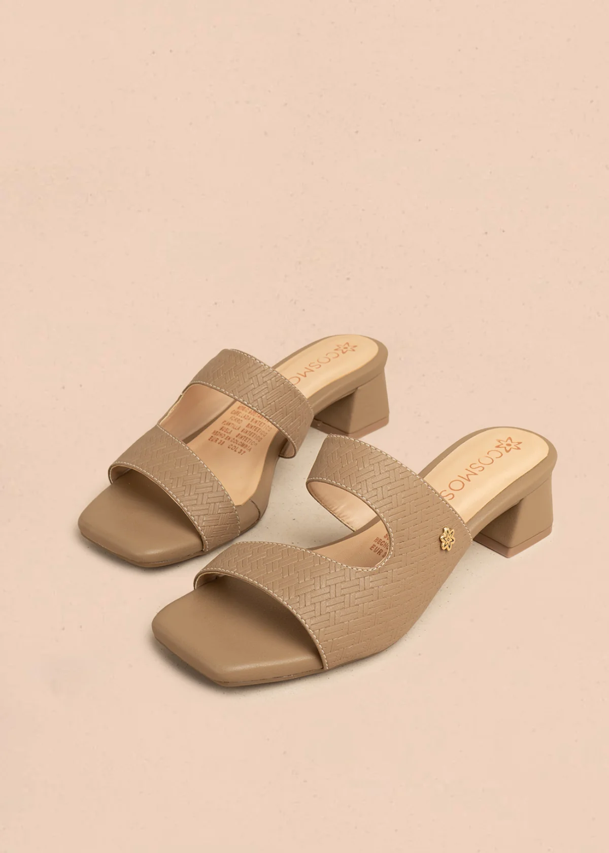 Sandalias color taupe con textura trenzada 106528 - Image 4