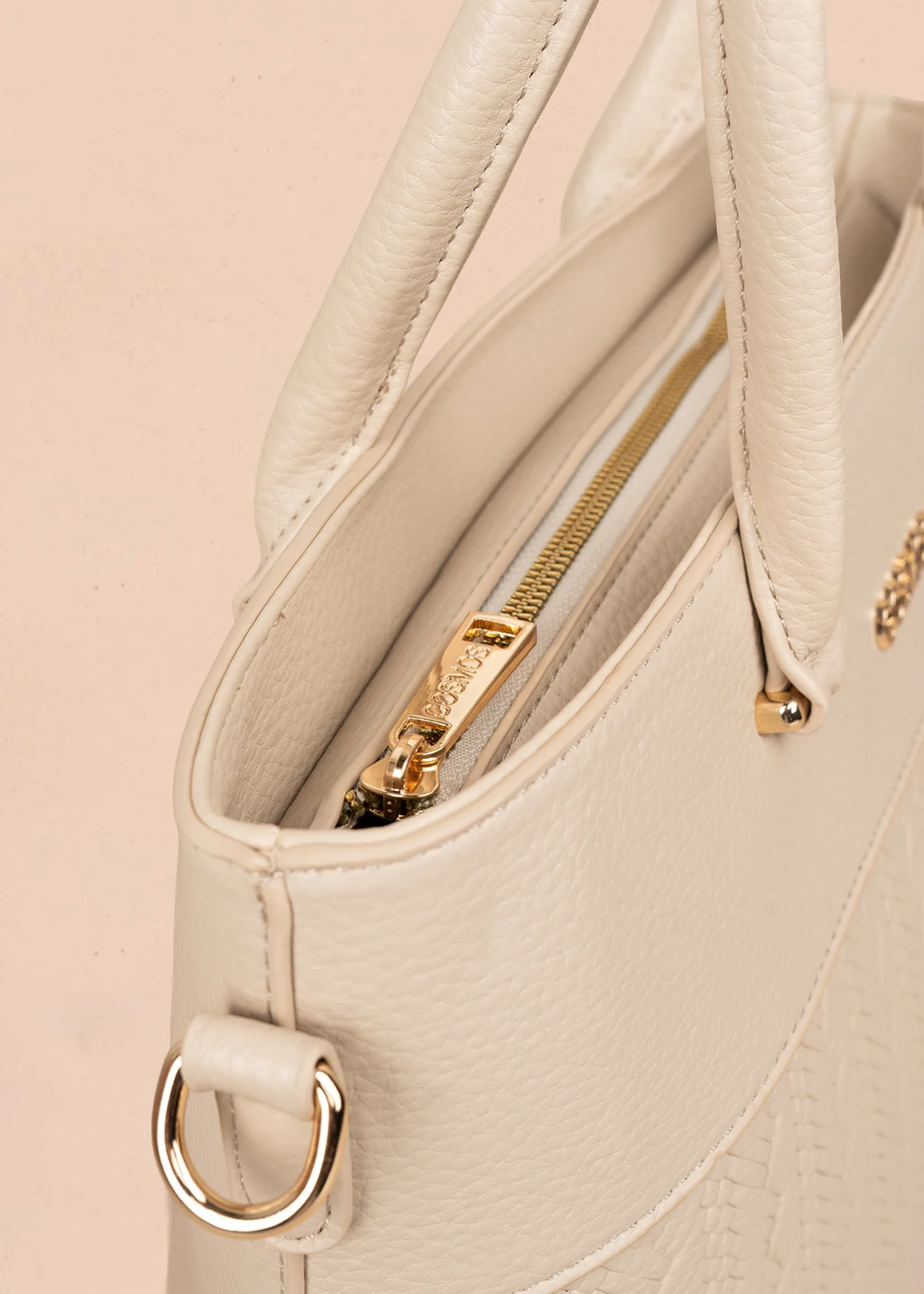 Bolso tipo shopping color beige con grabado tipo espiga 106289 - Image 4
