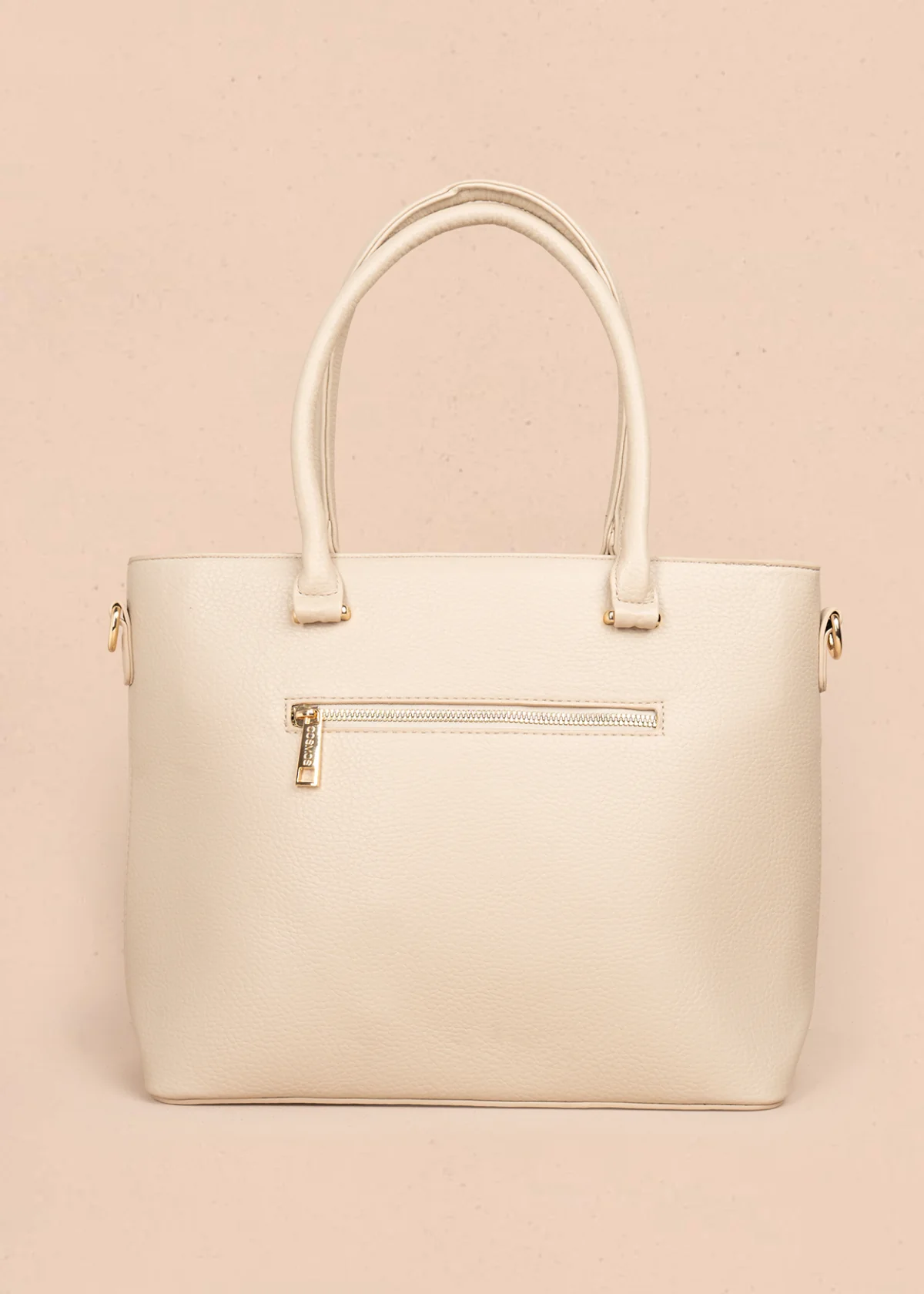 Bolso tipo shopping color beige con grabado tipo espiga 106289 - Image 5