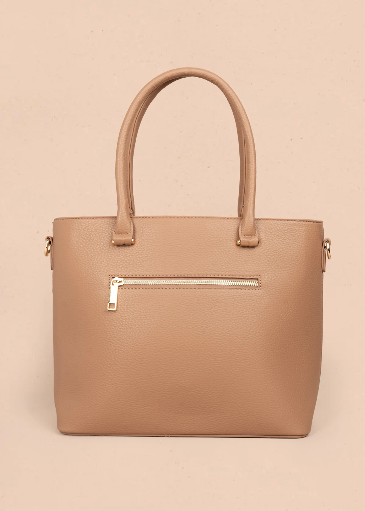 Bolso tipo shopping color camel con grabado tipo espiga 106289 - Image 5