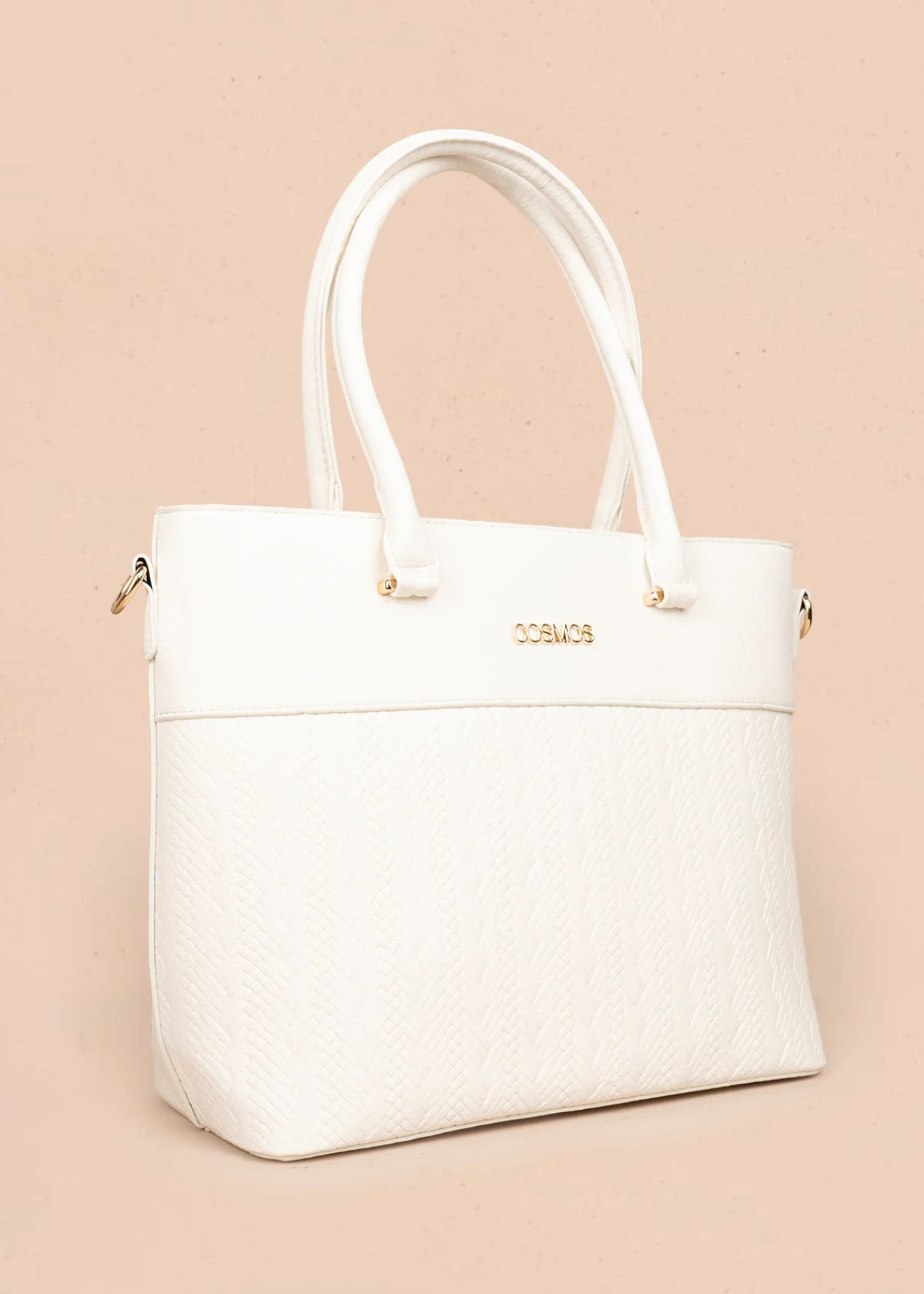 Bolso tipo shopping color crema con grabado tipo espiga 106289 - Image 3