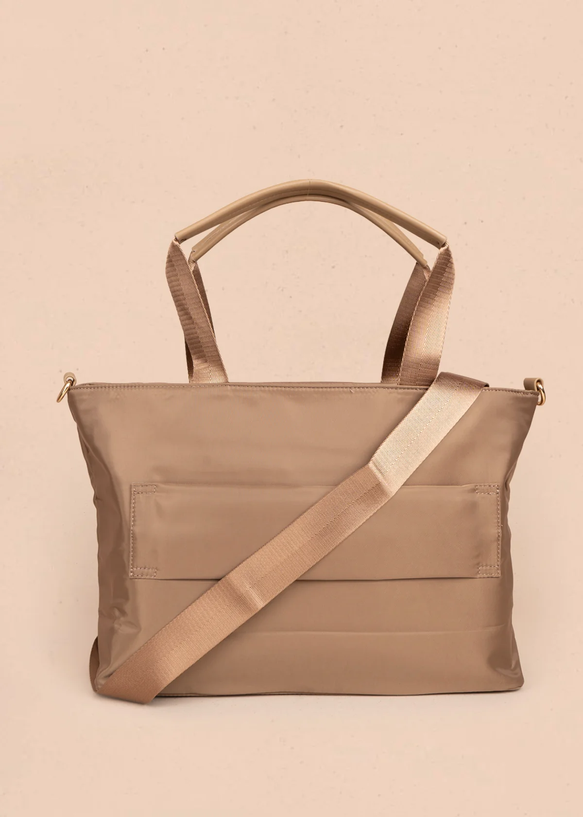 Bolso tipo shopping color café con bolsillo frontal 106290 - Image 4