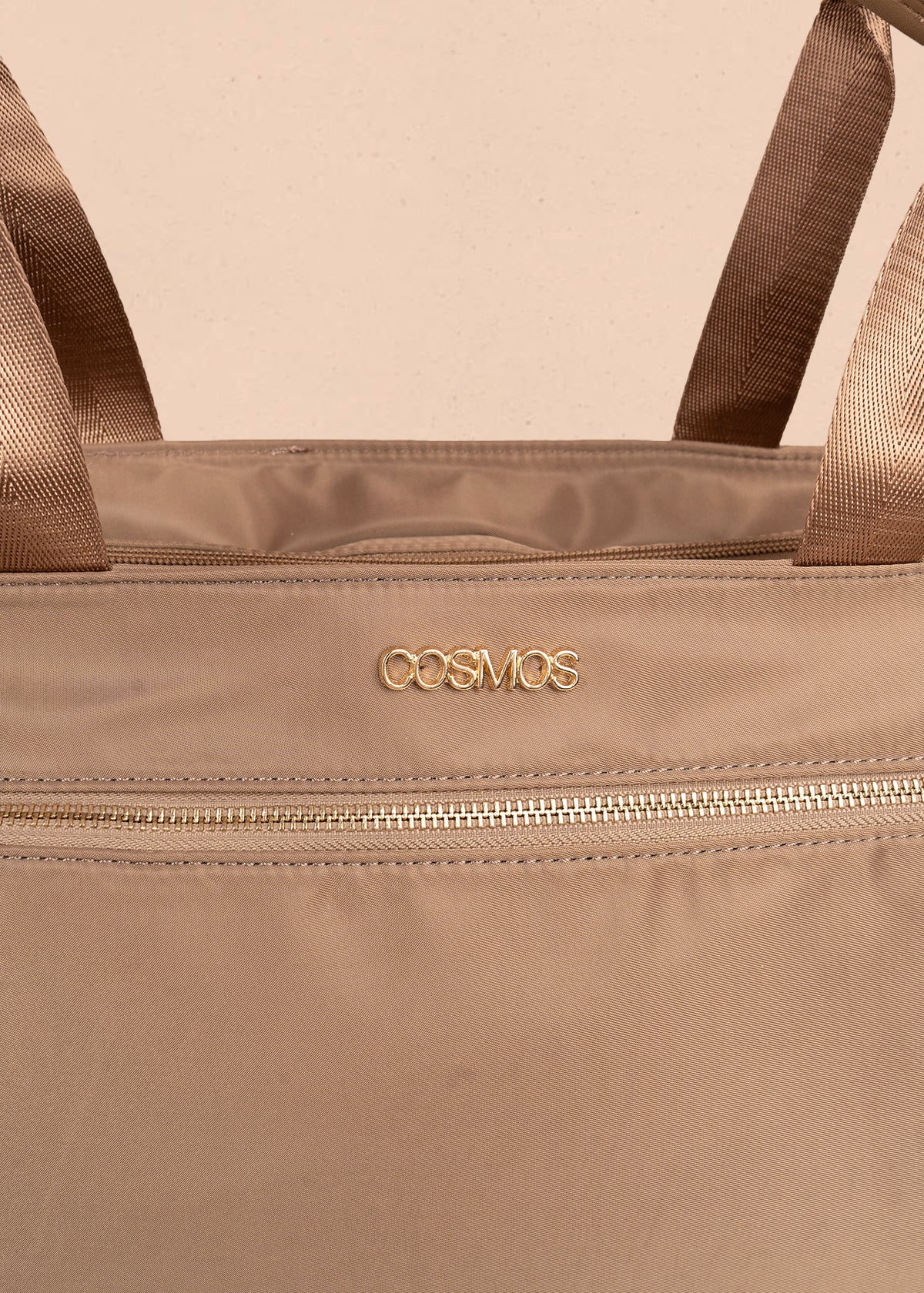 Bolso tipo shopping color café con bolsillo frontal 106290 - Image 5
