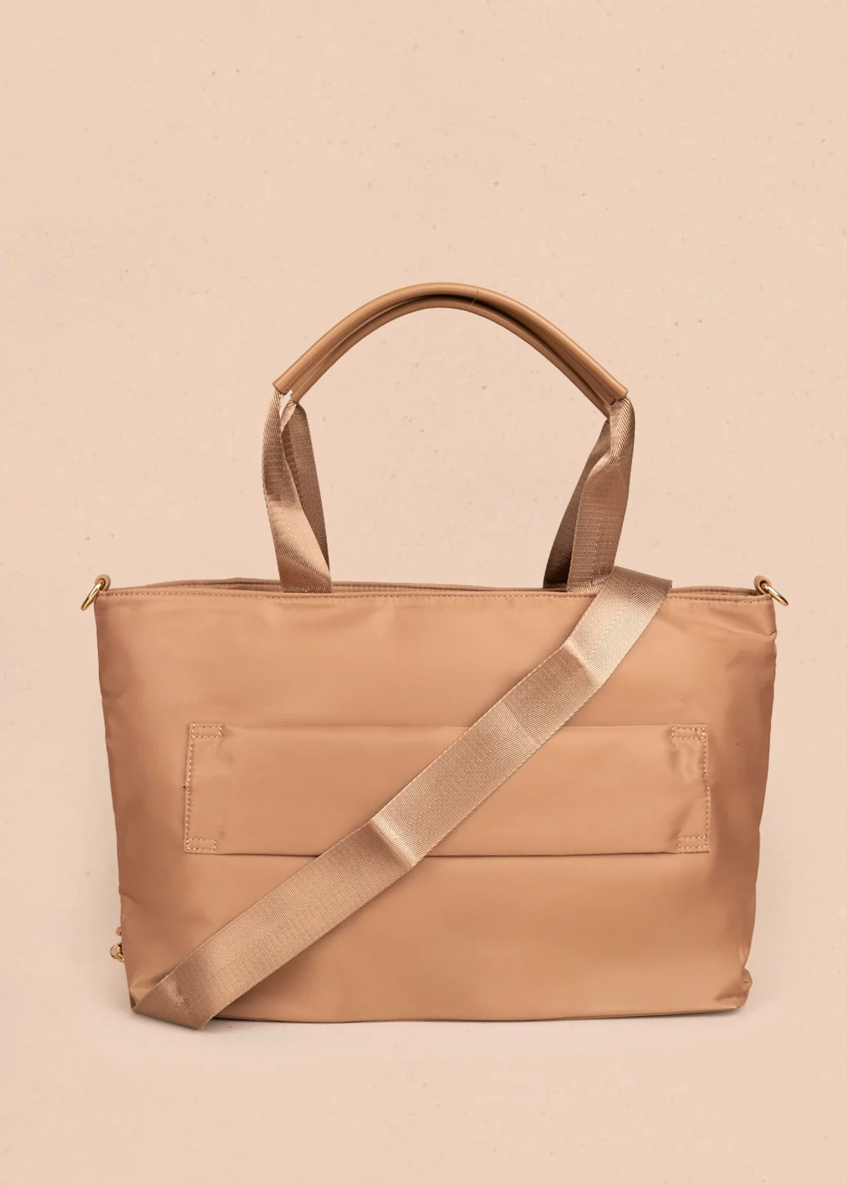 Bolso tipo shopping color caqui con bolsillo frontal 106290 - Image 4