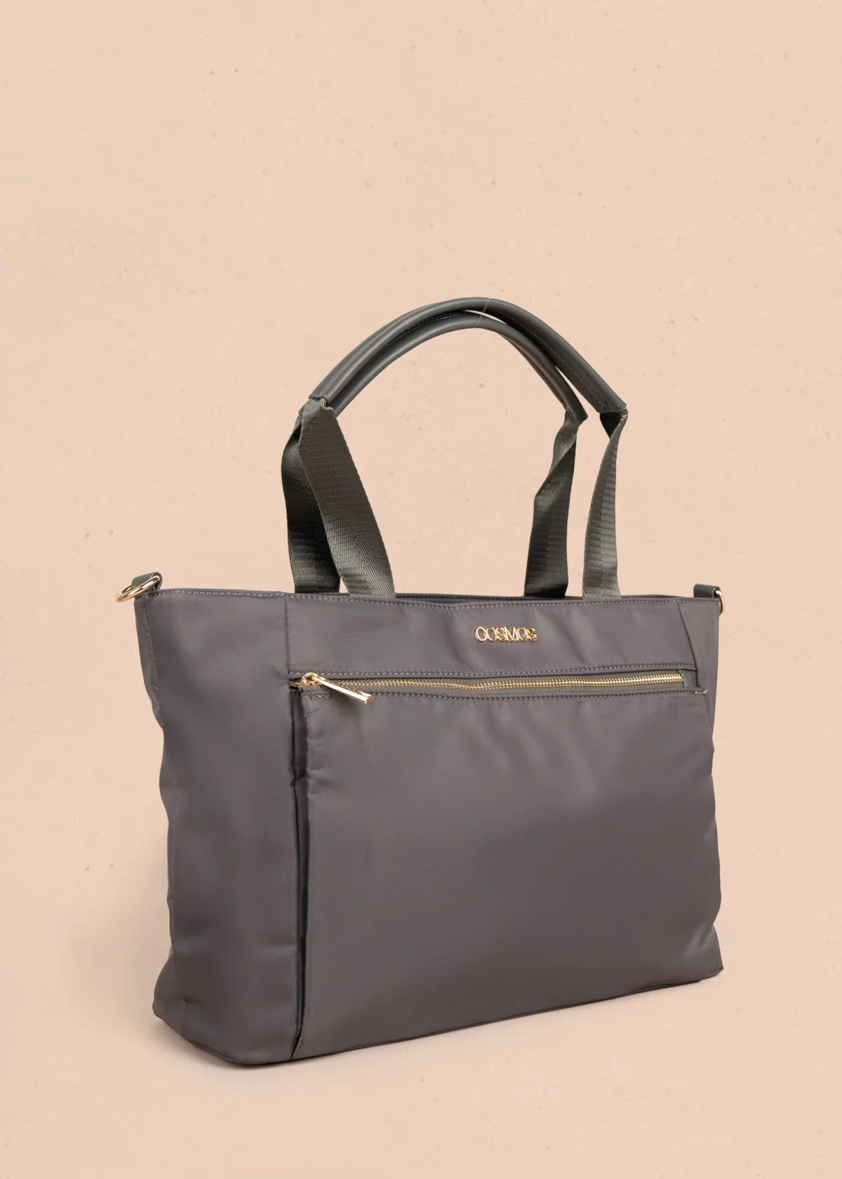 Bolso tipo shopping color gris con bolsillo frontal 106290 - Image 2
