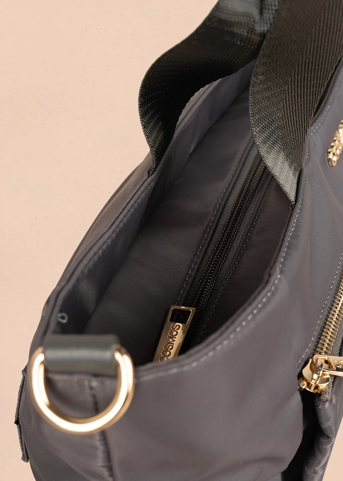 Bolso tipo shopping color gris con bolsillo frontal 106290 - Image 3
