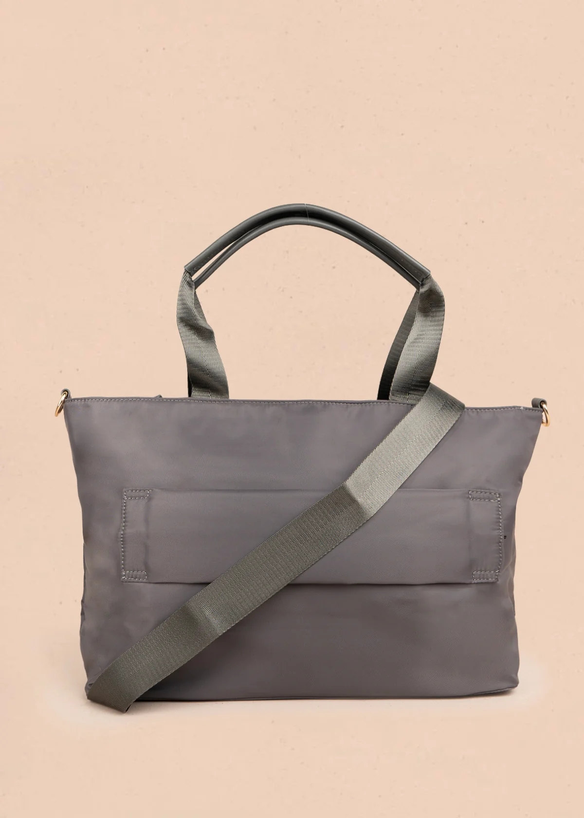 Bolso tipo shopping color gris con bolsillo frontal 106290 - Image 4