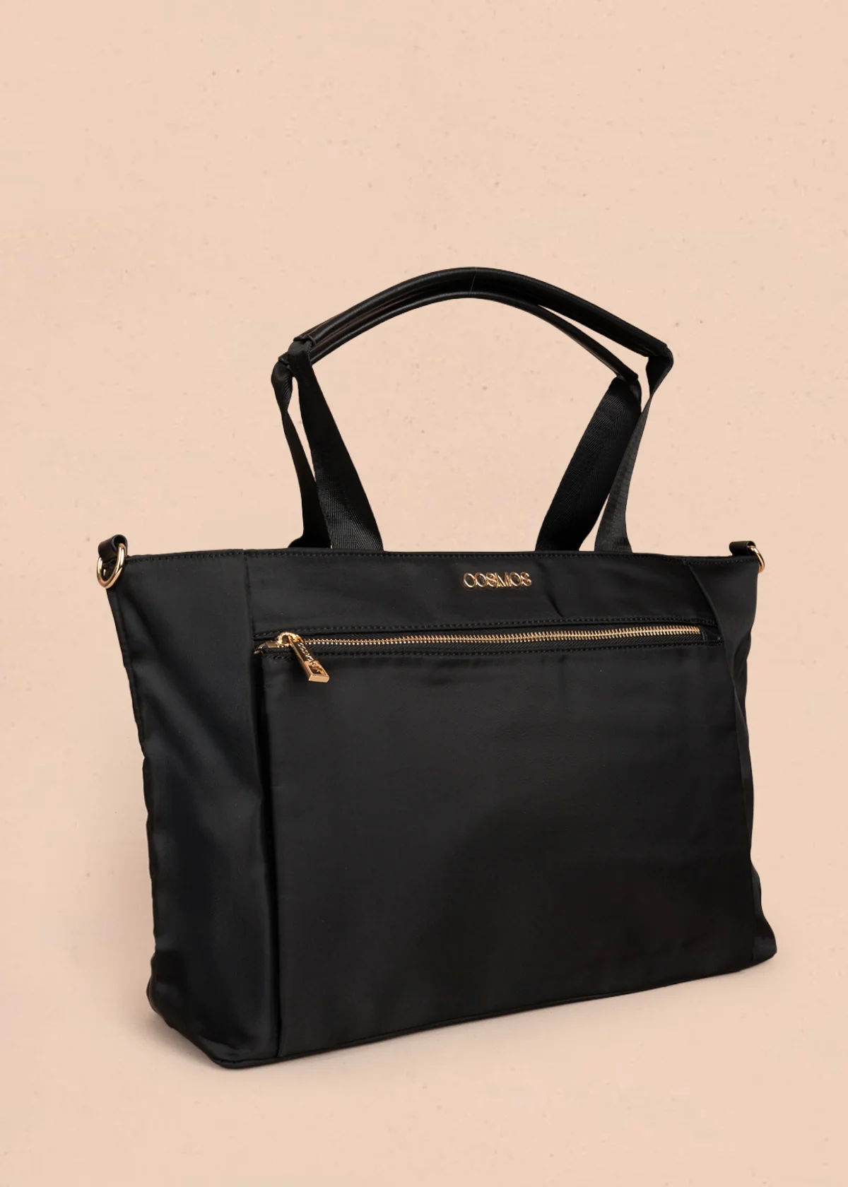 Bolso tipo shopping color negro con bolsillo frontal 106290 - Image 3