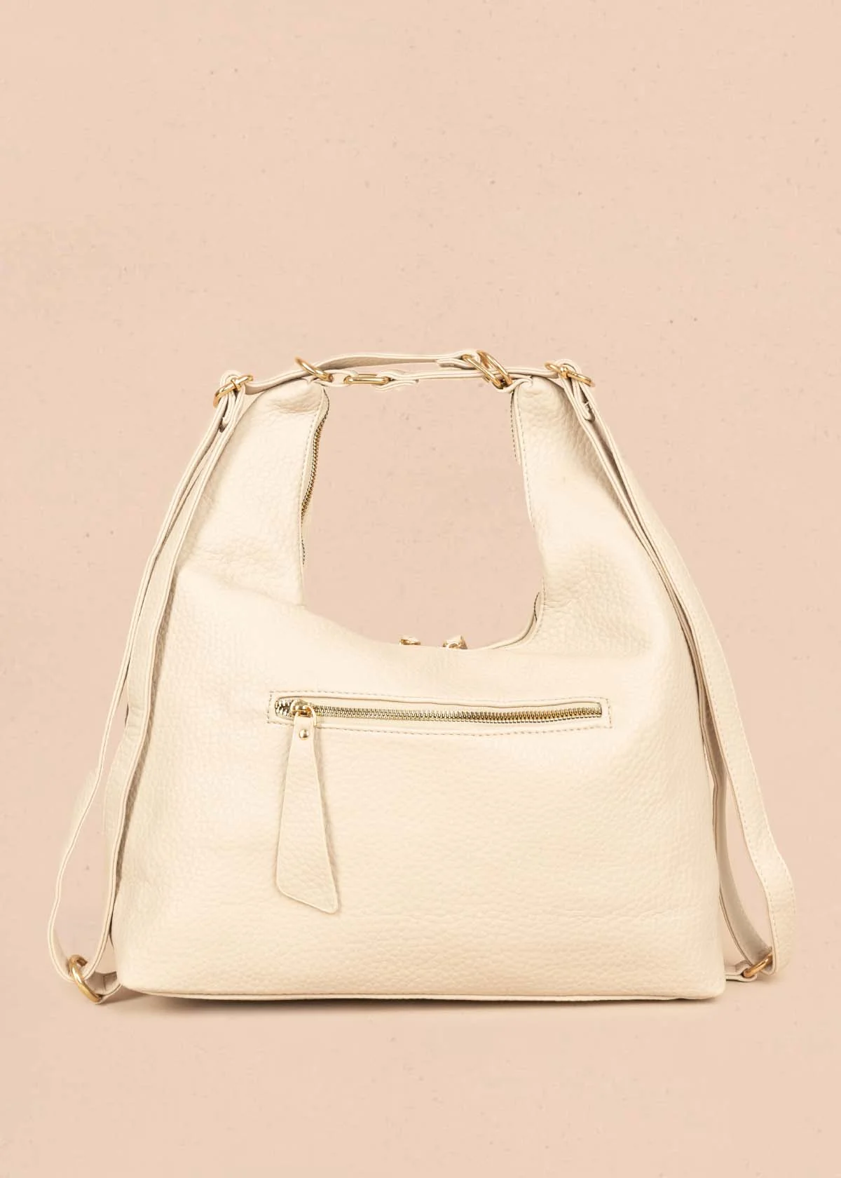 Bolso tipo shopping color beige silueta hobo 106330 - Image 5