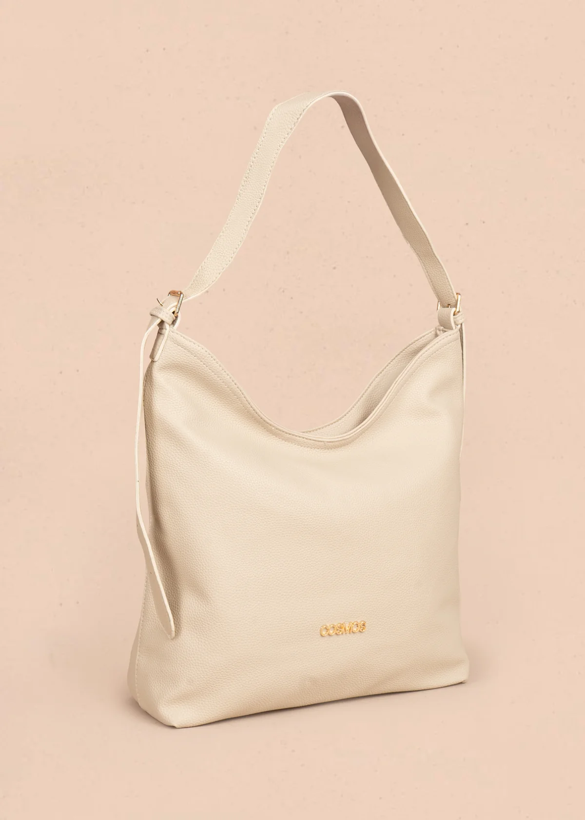 Bolso tipo shopping color beige texturizado y silueta hobo 106335 - Image 3