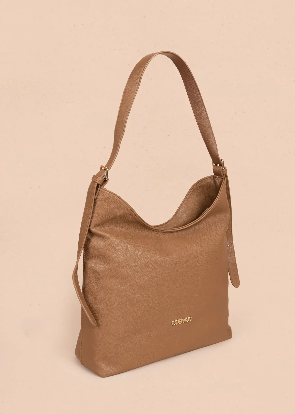 Bolso tipo shopping color café texturizado y silueta hobo 106335 - Image 5