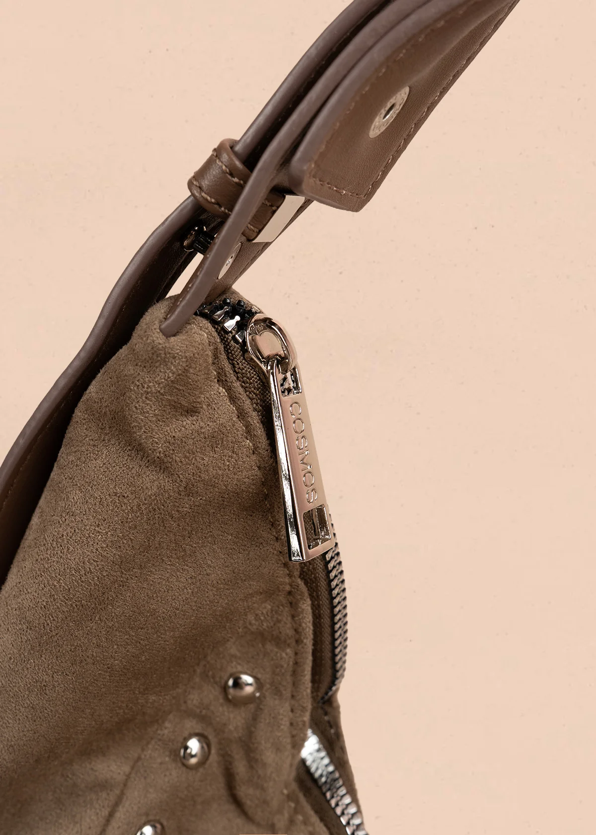 Bolso tipo shopping color moca con taches 106291 - Image 2