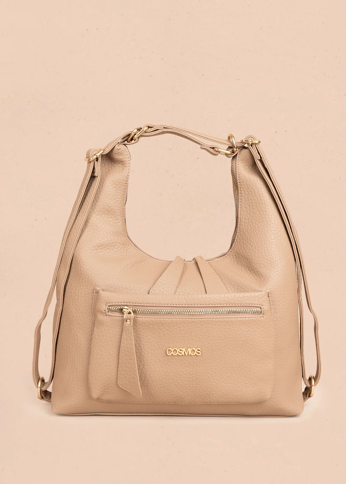 Bolso tipo shopping color moca silueta hobo 106330