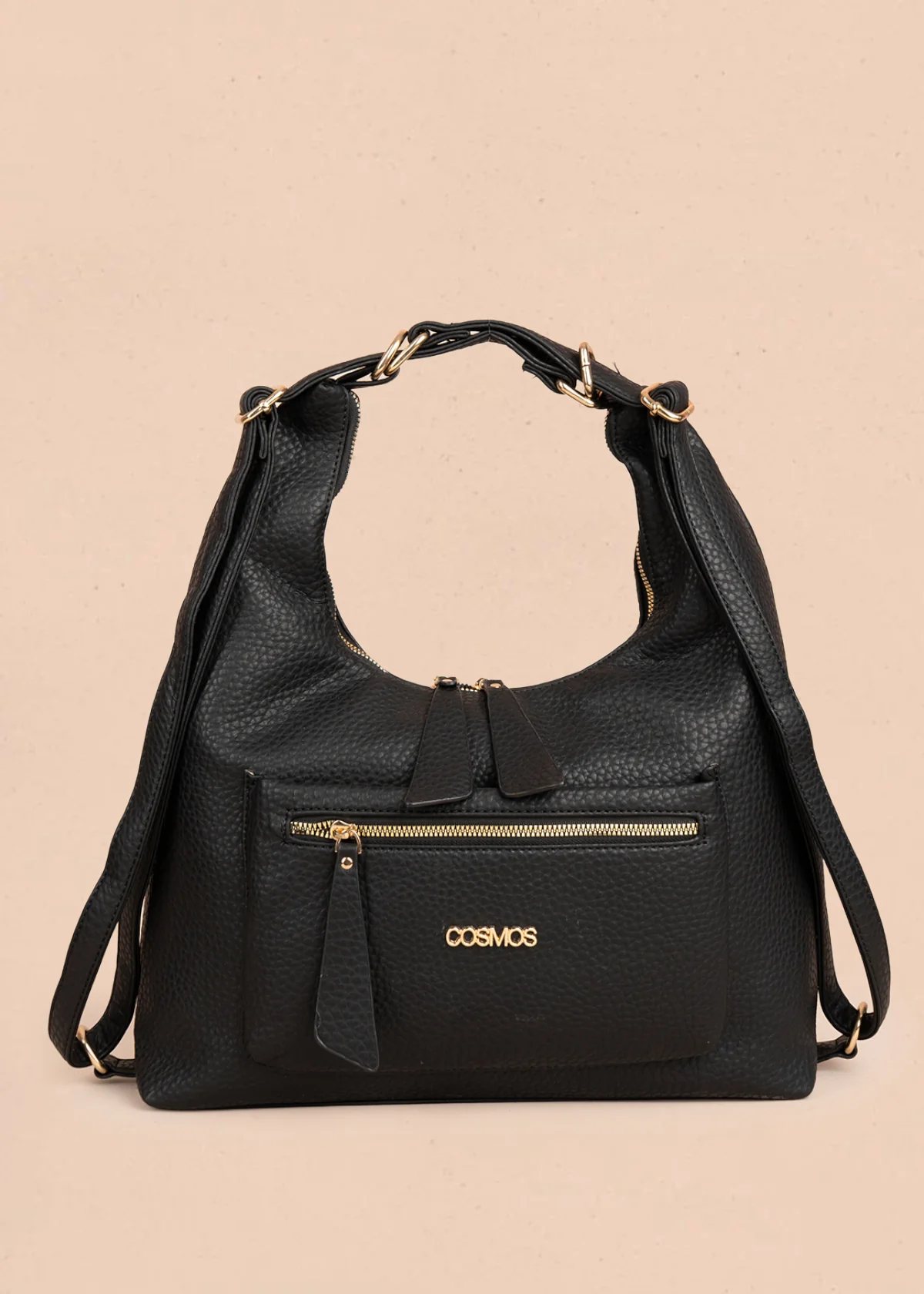 Bolso tipo shopping color negro silueta hobo 106330